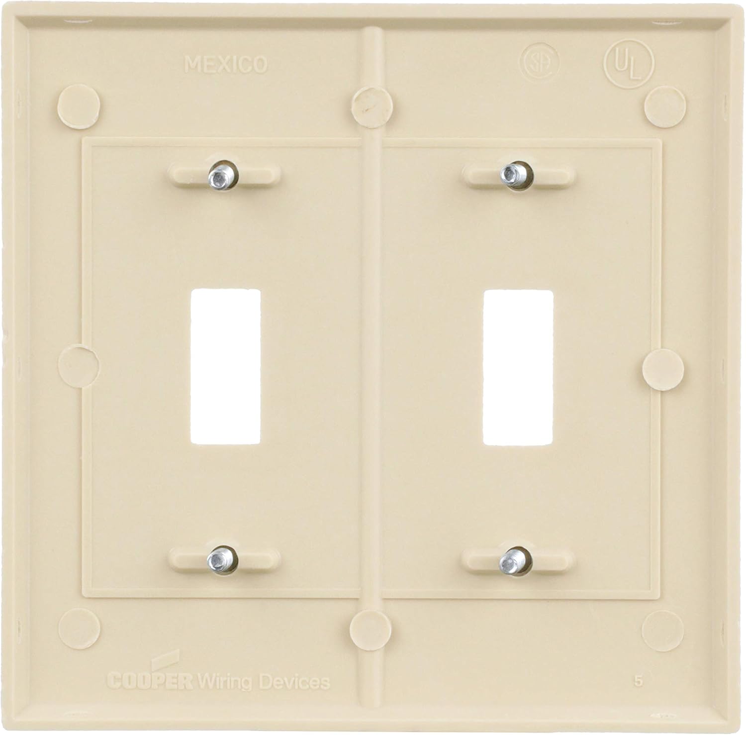 Toggle 2-Gang Standard Size Wallplate, Ivory