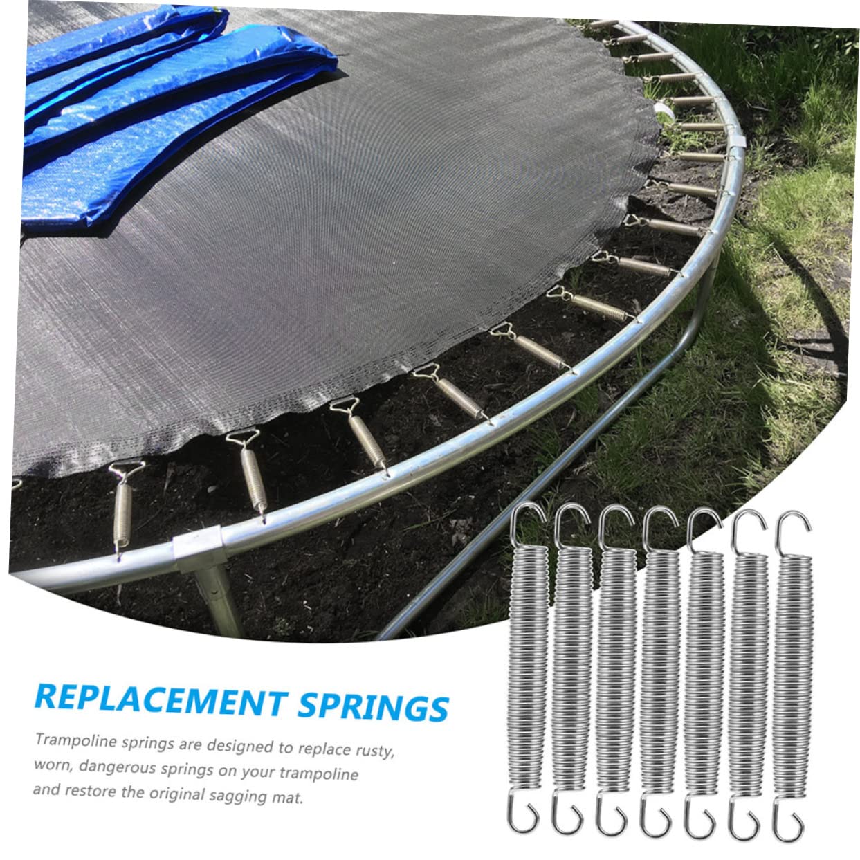 Feder aus Stahldraht schnappschäkel federhaken Trampolin Sprungfedern trampolinfedern Stahlfeder Druckfedern Spannungsfeder Trampolin spannfeder Verzinkter Stahldraht Silver