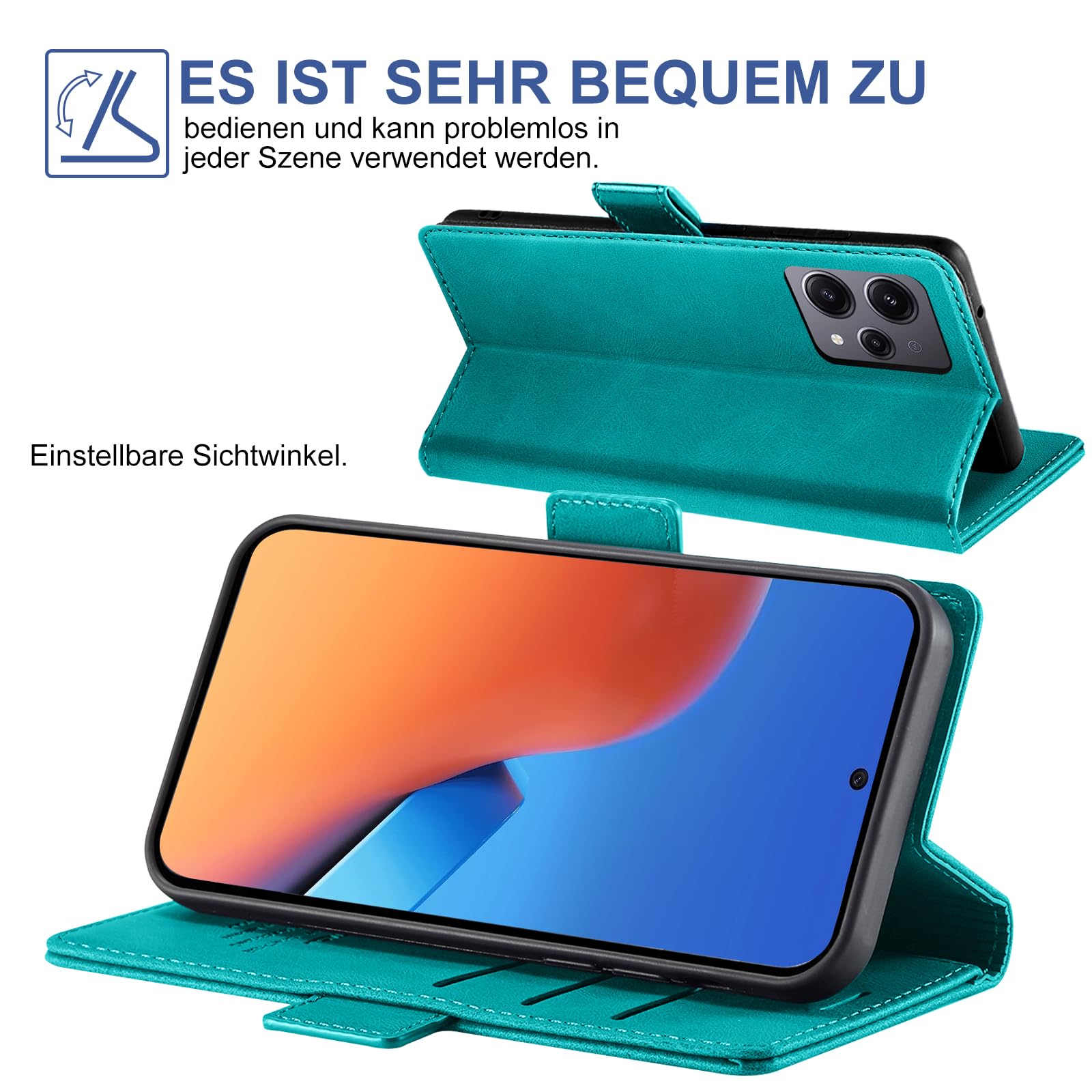 Xiaomi Redmi Note 12S Ledertasche – Mit Kartenfach, Standfunktion & RFID-Schutz