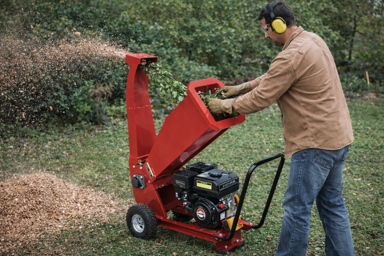 Biotrituradora Kuril KSH50 | Motor Gasolina 212 CC | Ø Ramas 50 mm | Potencia máxima 5,7 kW
