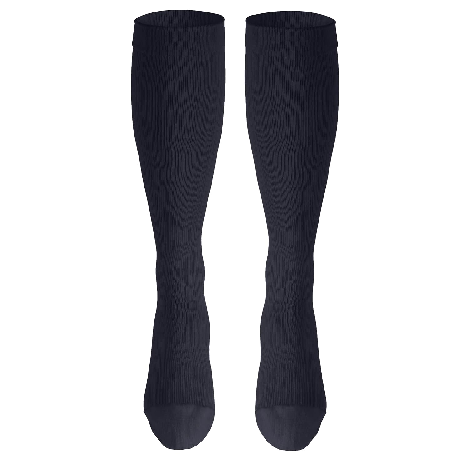 NuVein Men's Compression Socks, 30-40 mmHg Support, Dress Trouser Style, Over Calf Knee High, Navy, Large