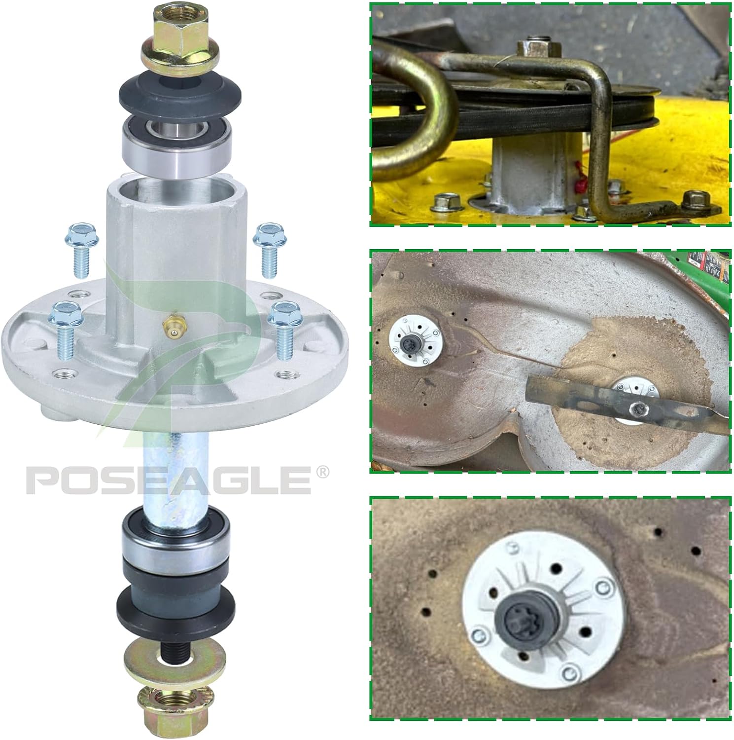 AM136733 Spindle Assembly Replaces John Deere AM137483 Spindle AM143469 AM134292 AM137097 for John Deere X300 X300R X304 X310 X324 Z225 Z235 Z245 42" Lawn Tractors