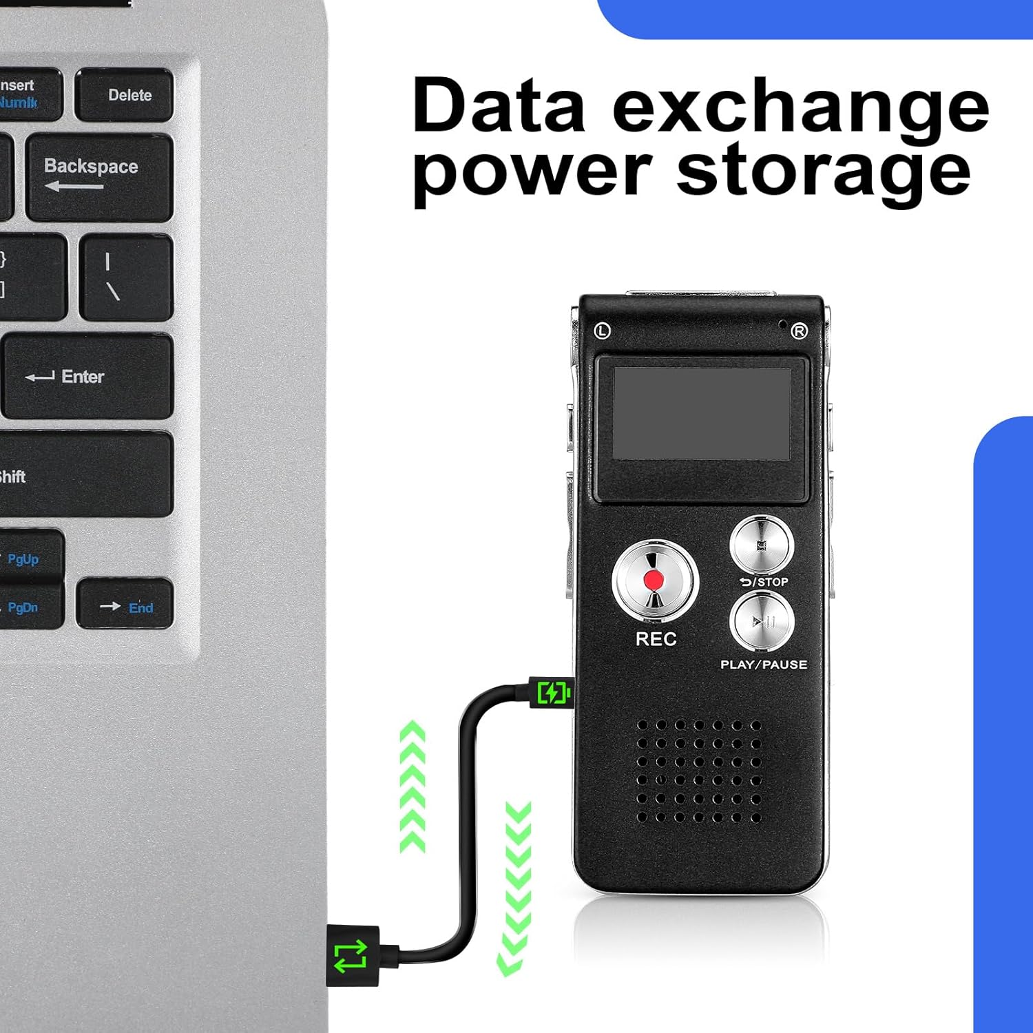 Tellegloww Ghost Hunting Equipment Paranormal Equipment for Ghost Hunting Digital EVP Voice Activated Recorder Rechargeable Recorder Device with Microphone, 8GB(Black)