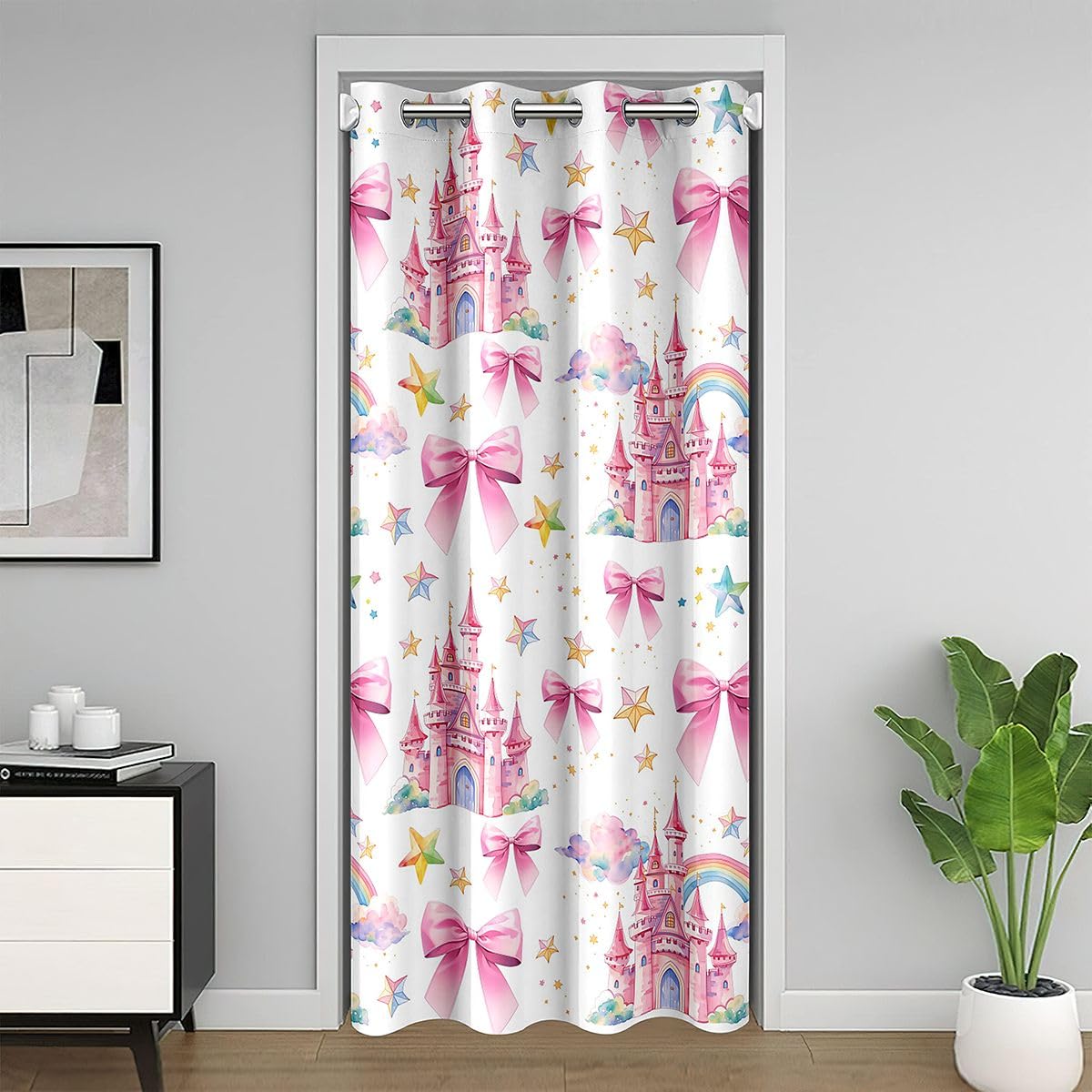 Rideau occultant rose princesse 132x213 cm pour décoration de chambre de fille et salon
