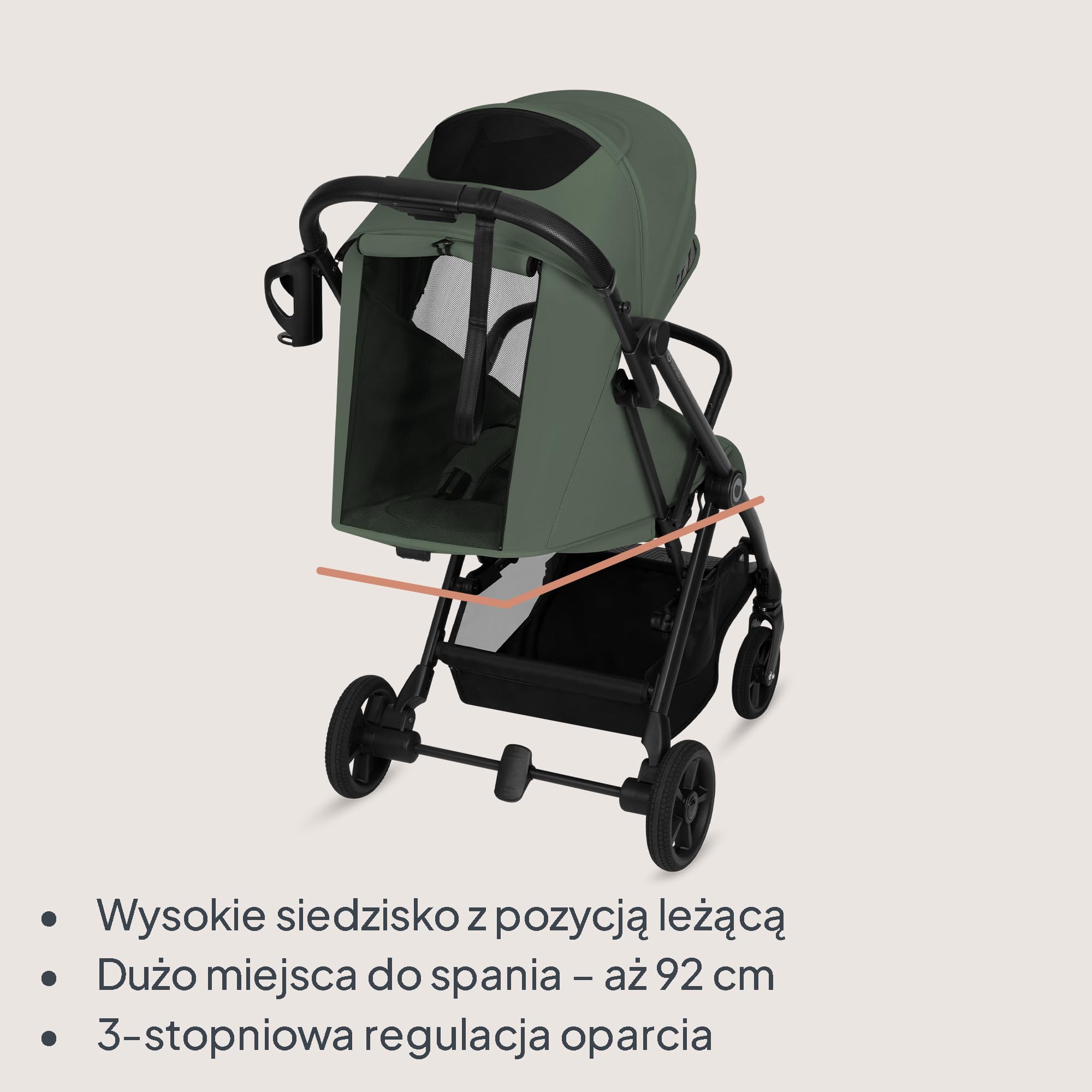 Lionelo Tansi wózek podróżny do 22 kg, 6 miesięcy – 4 lata, kompaktowy, składany jedną ręką, kółka GravelTech, pozycja leżenia 92 cm, osłona z ochroną UPF50+, wodoszczelny, kosz do 3 kg