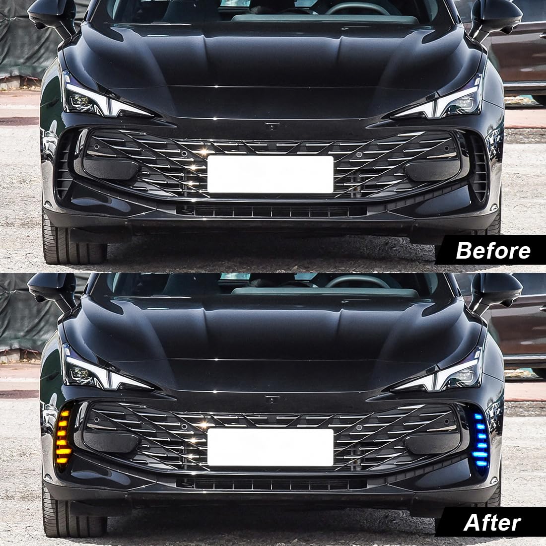 BAKUGO 2 Sztuk Led Światła Przeciwmgielne Do Jazdy Dziennej Drl Migające MG MG7 2023 2024