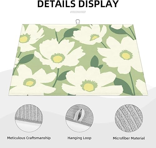 Vista 45 de Tapetes grandes de secado de platos para encimera de cocina, tapete de secado de cocina de microfibra, almohadilla de drenaje XL, tapete absorbente