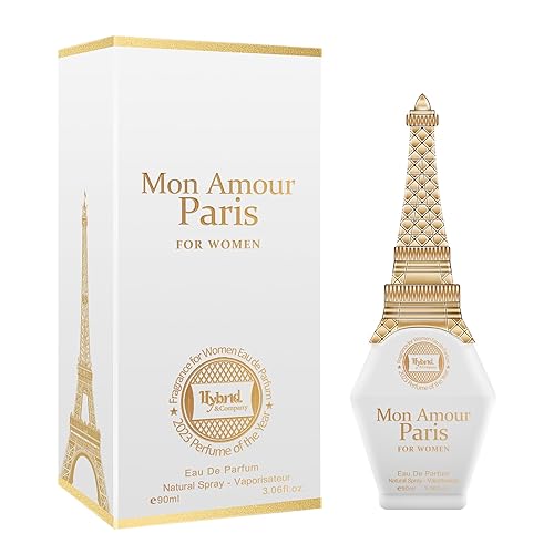 Hybrid & Company Mon Amour Paris Fragancia para mujer, Eau De Parfum Natural Spray Elegante Fragancia, 3.04 onzas líquidas
