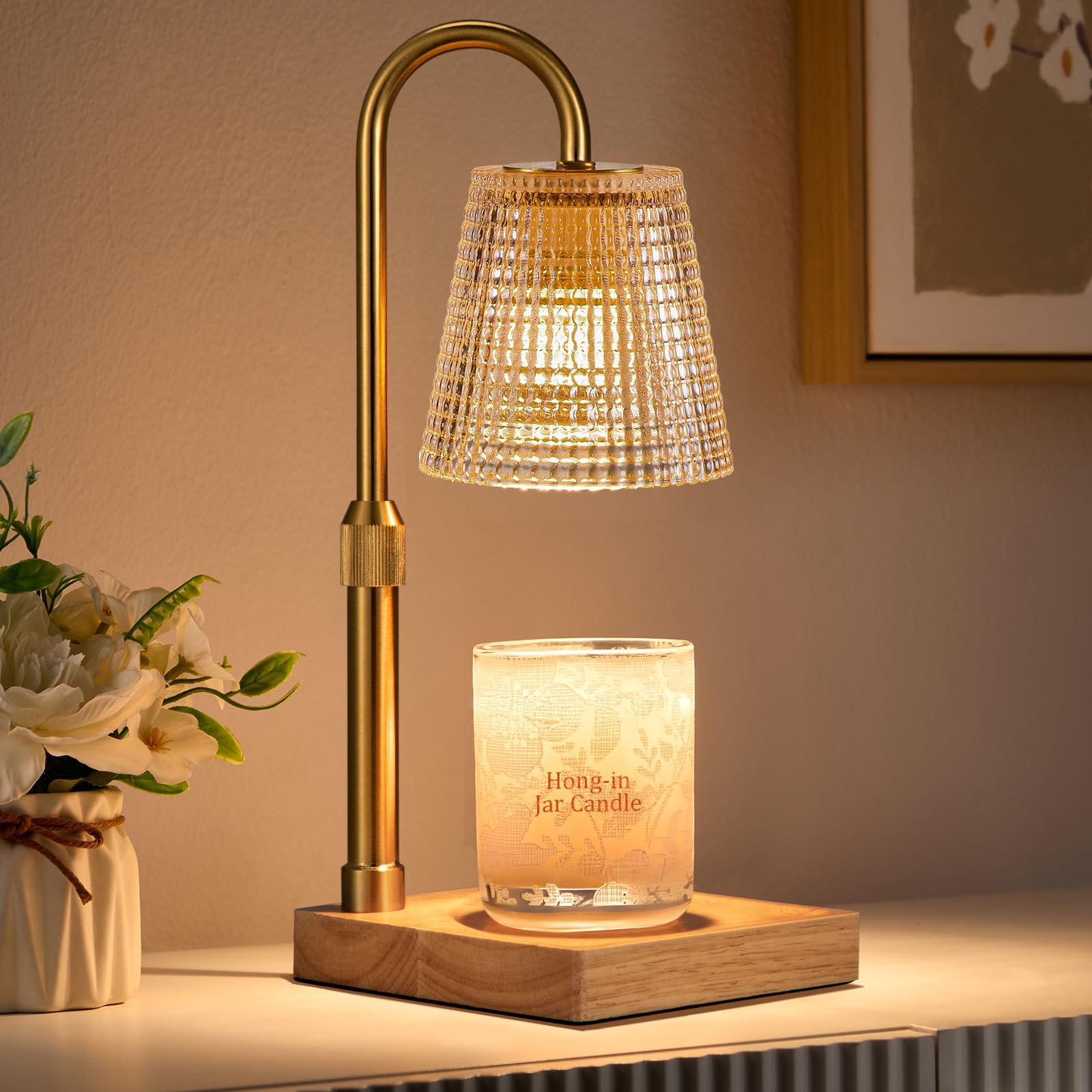 Adjustable Candle Warmer Lamp with Timer Dimmer,Birthday Gifts for Women Mom Sister,House Warming Gifts New Home Room Decor,Vintage Wax Warmer for Scented Wax Jar Candles