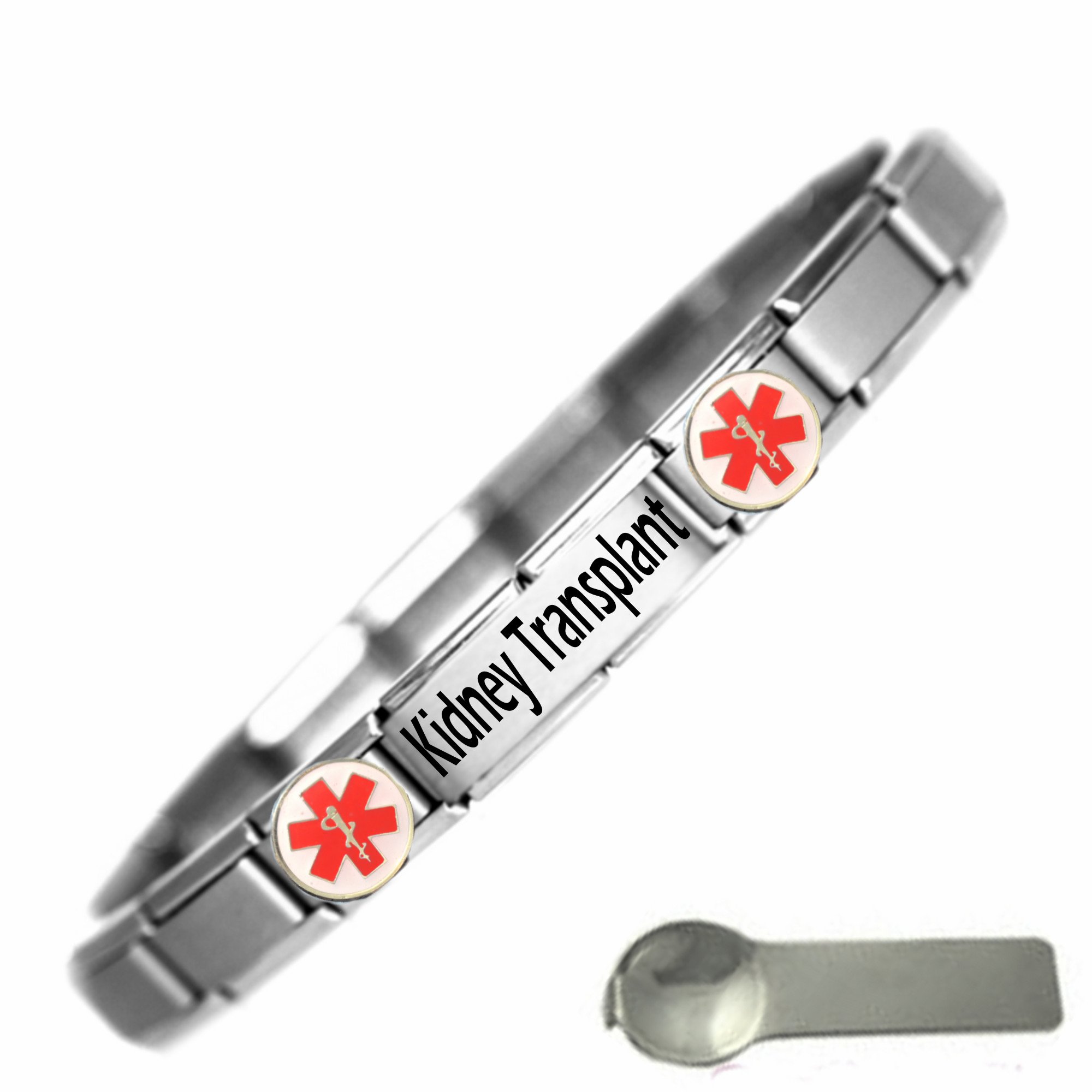 Kidney Transplant Medical Alert Stainless Steel Bracelet