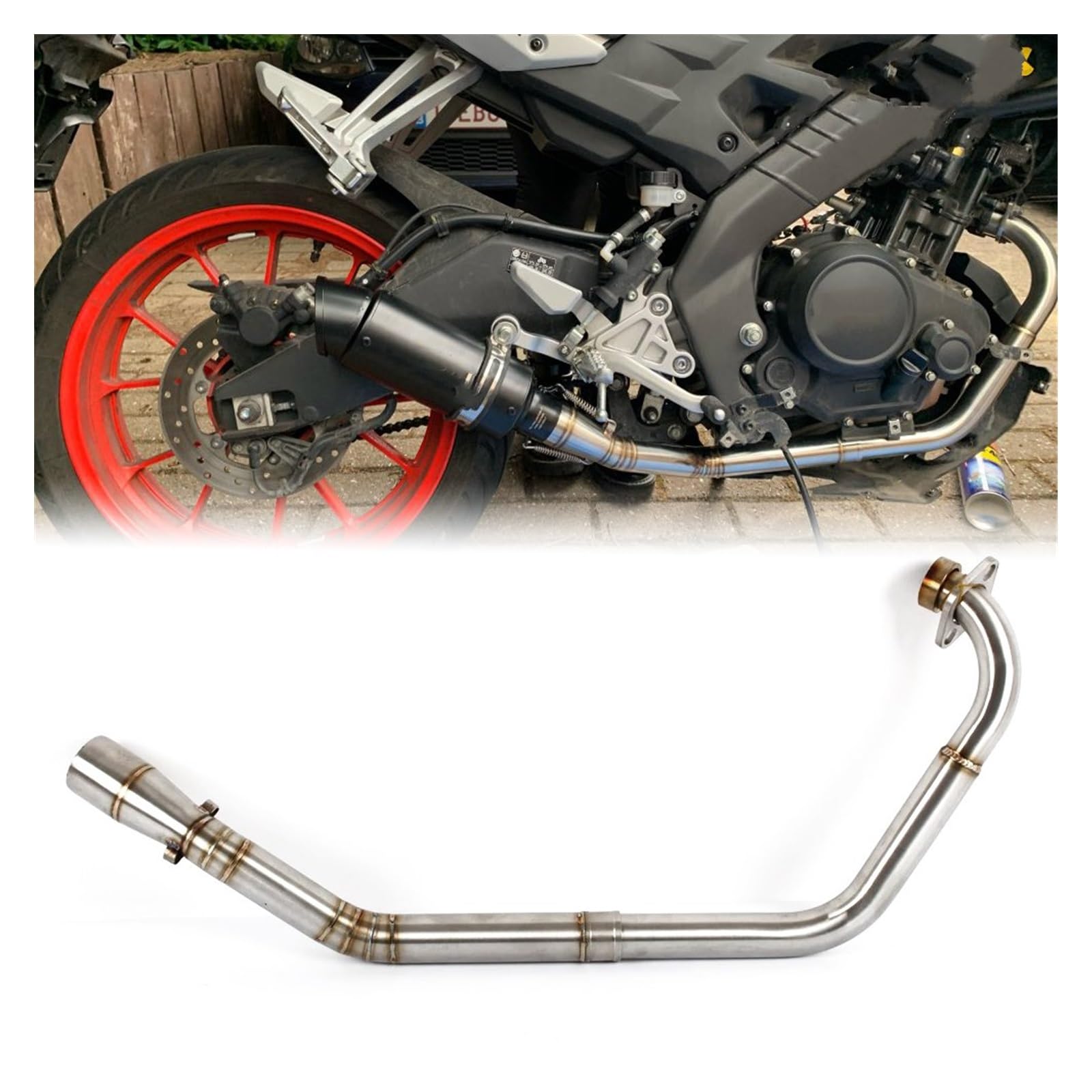 Échappement Silencieux pour pour YZF R15 MT-15 MT 125 2008-2017 Moto système Complet modifié Lien Moyen Tuyau de raccordement sans Lacet Motorcycle Exhaust Pipe