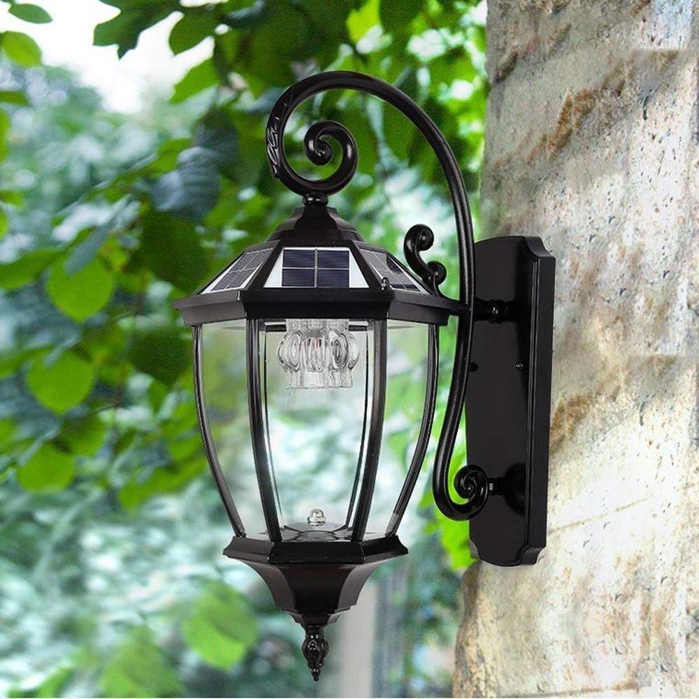 MOCHAMIK Kinkiety Kinkiety 50CM Zasilany energią słoneczną kinkiet ścienny Energooszczędna dekoracyjna latarnia Tradycyjna n Zewnętrzna wodoodporna Solarna ścienna LED Szkło Aluminiowa metalowa