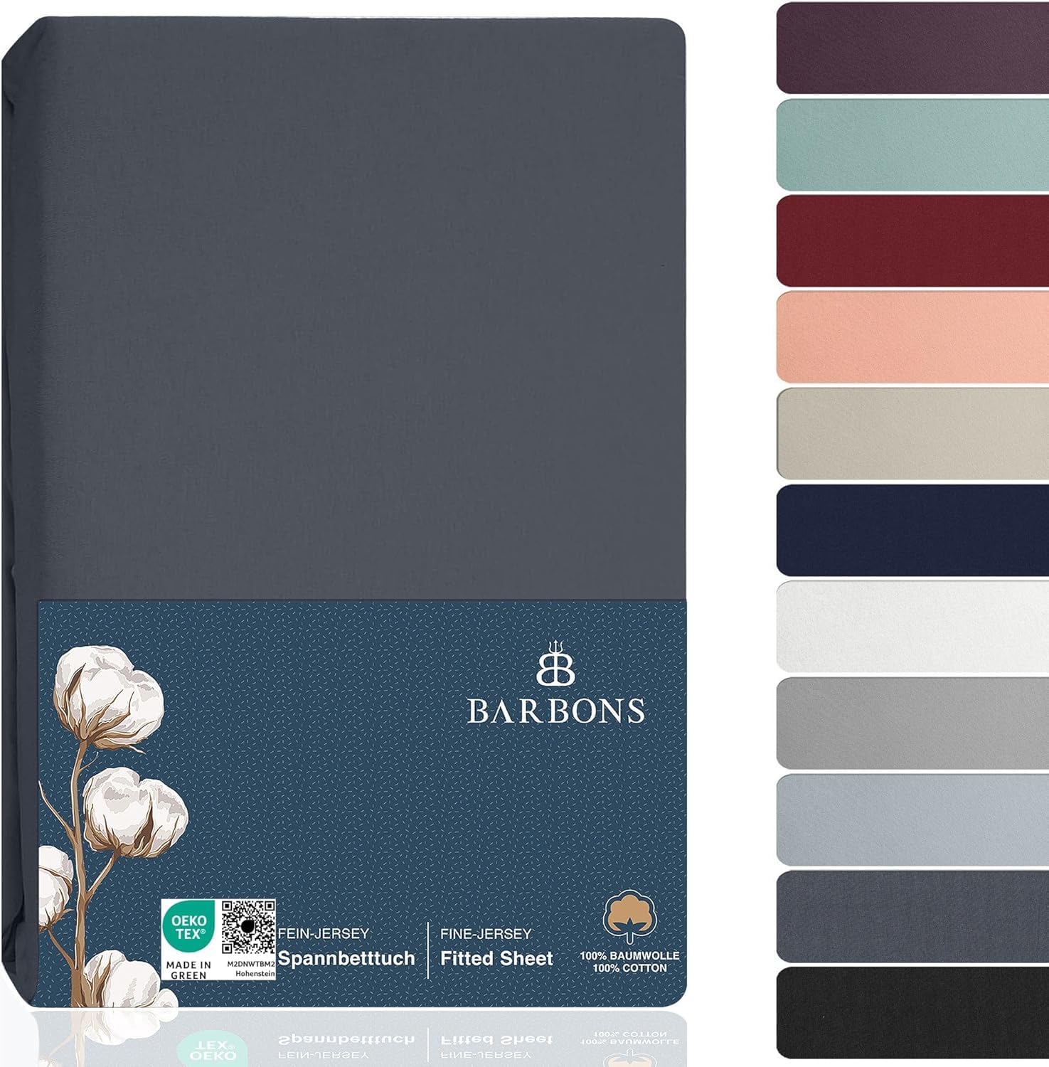 BARBONS Spannbettlaken – Baumwolle Bettlaken Jersey 100% Baumwolle Spannbetttuch Topper Bettbezug