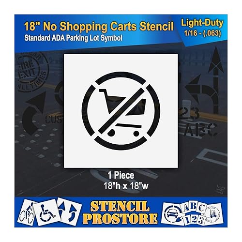 Miniatura 5 de Plantillas para pavimento, 18 pulgadas, sin símbolo de carrito de compras, 18 x 18 pulgadas