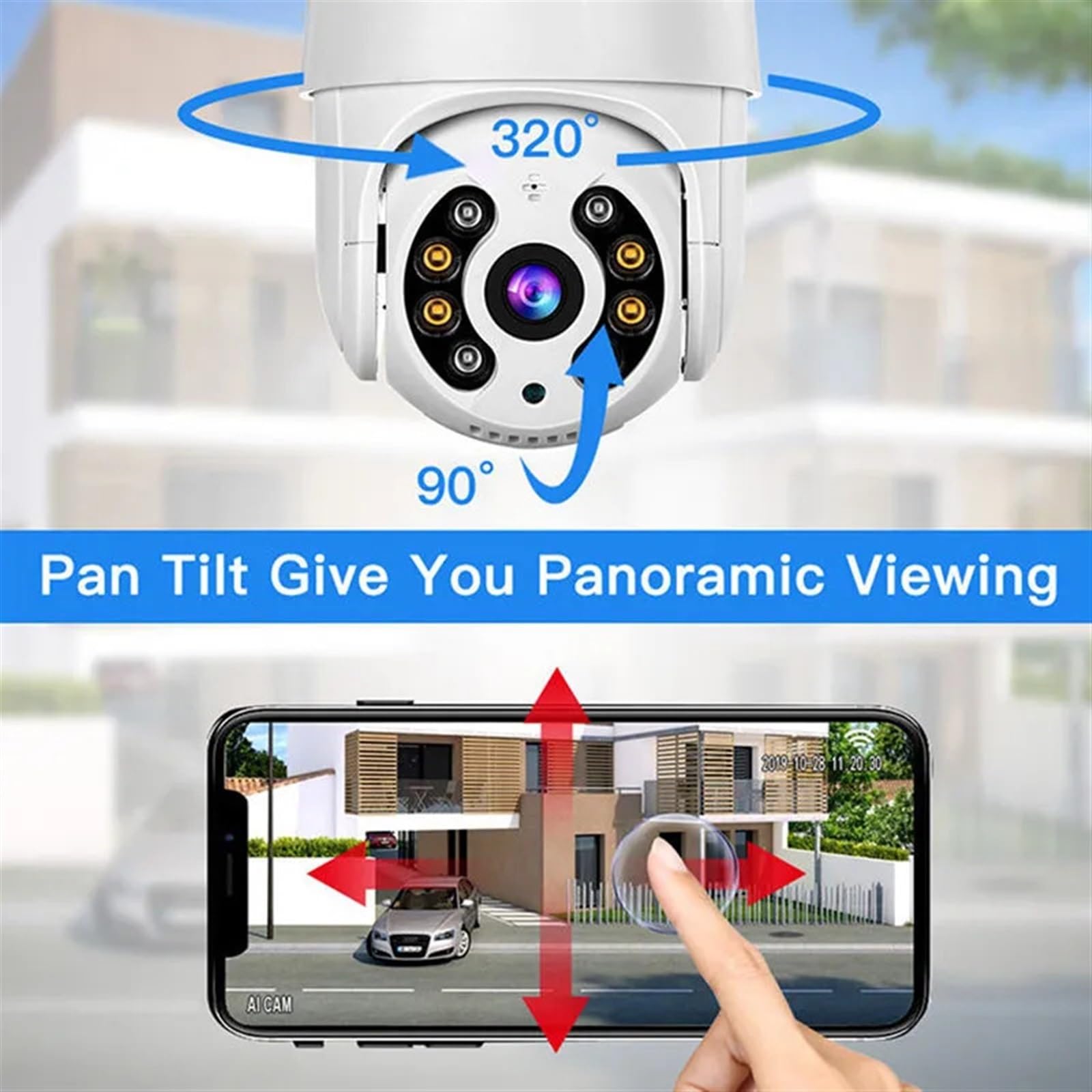Bezprzewodowa kamera bezpieczeństwa słonecznego na 8MP 4K IP Camera 5MP Speed Dome Auto Tracking PTZ Camera Smart Home Outdoor Wireless WIFI Camera Surveillance Monitor dla Bezpieczeństwa Wewnętrznego