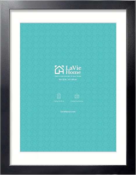 LaVie Home 16 X 22 Picture Frame Black Poster Frame,Display Pictures 12x18…