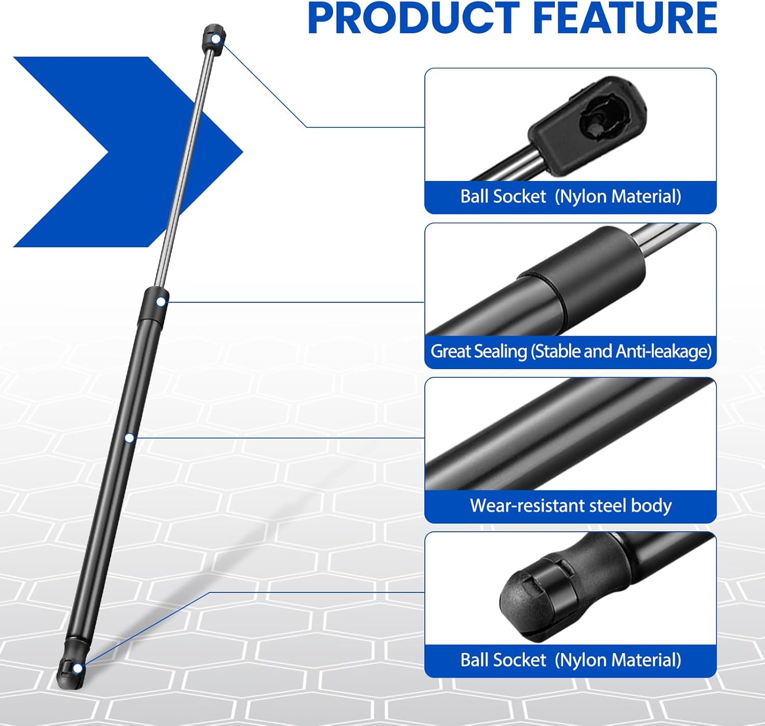 24" Gas Strut Shock,120Lbs/534N Lift Support,24 inch Gas Spring Shocks Prop Lift for Tonneau Cover Truck Pickup Bed RV Door Replacement Sturt SE244P120EZ10, 2-Piece Set (SE24OTHER120)