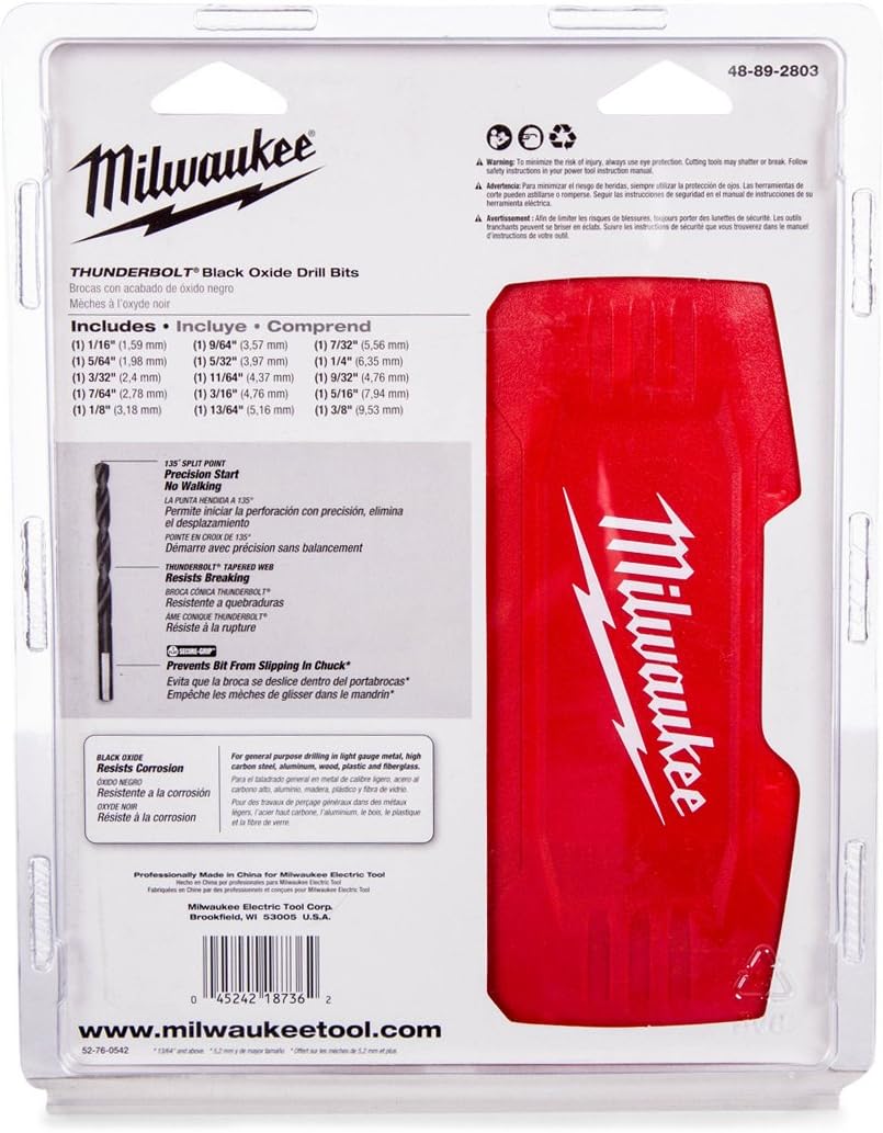Milwaukee Electric Tools 15-pc Thunderbolt Black Oxide Drill Bit Set
