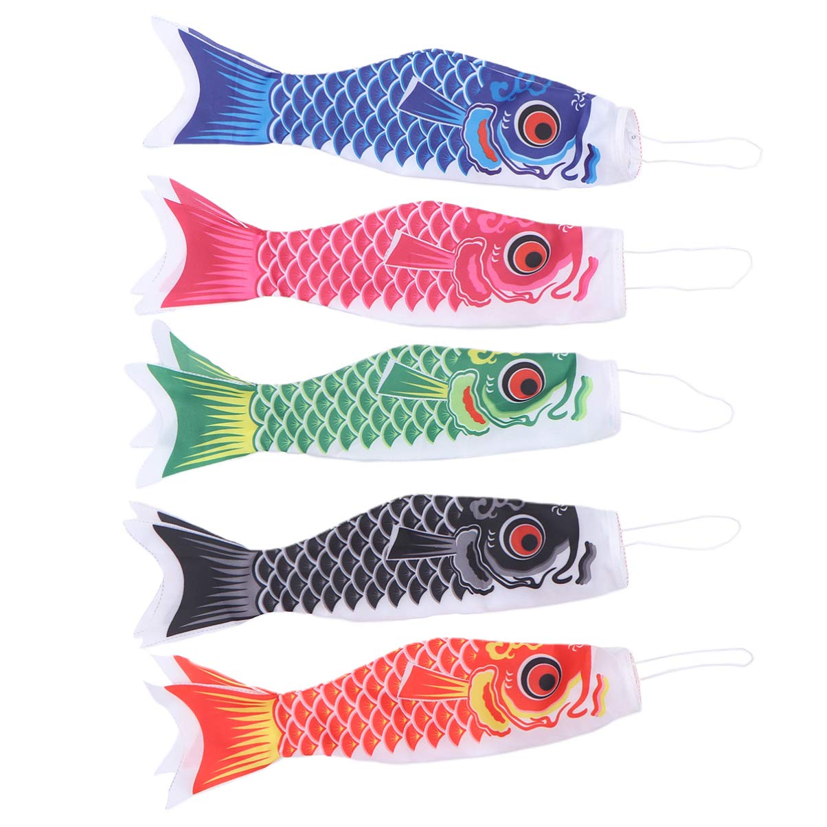 Décor de jardin manche a air poisson Koinobori carpe manche à vent drapeau banderole 5pcs