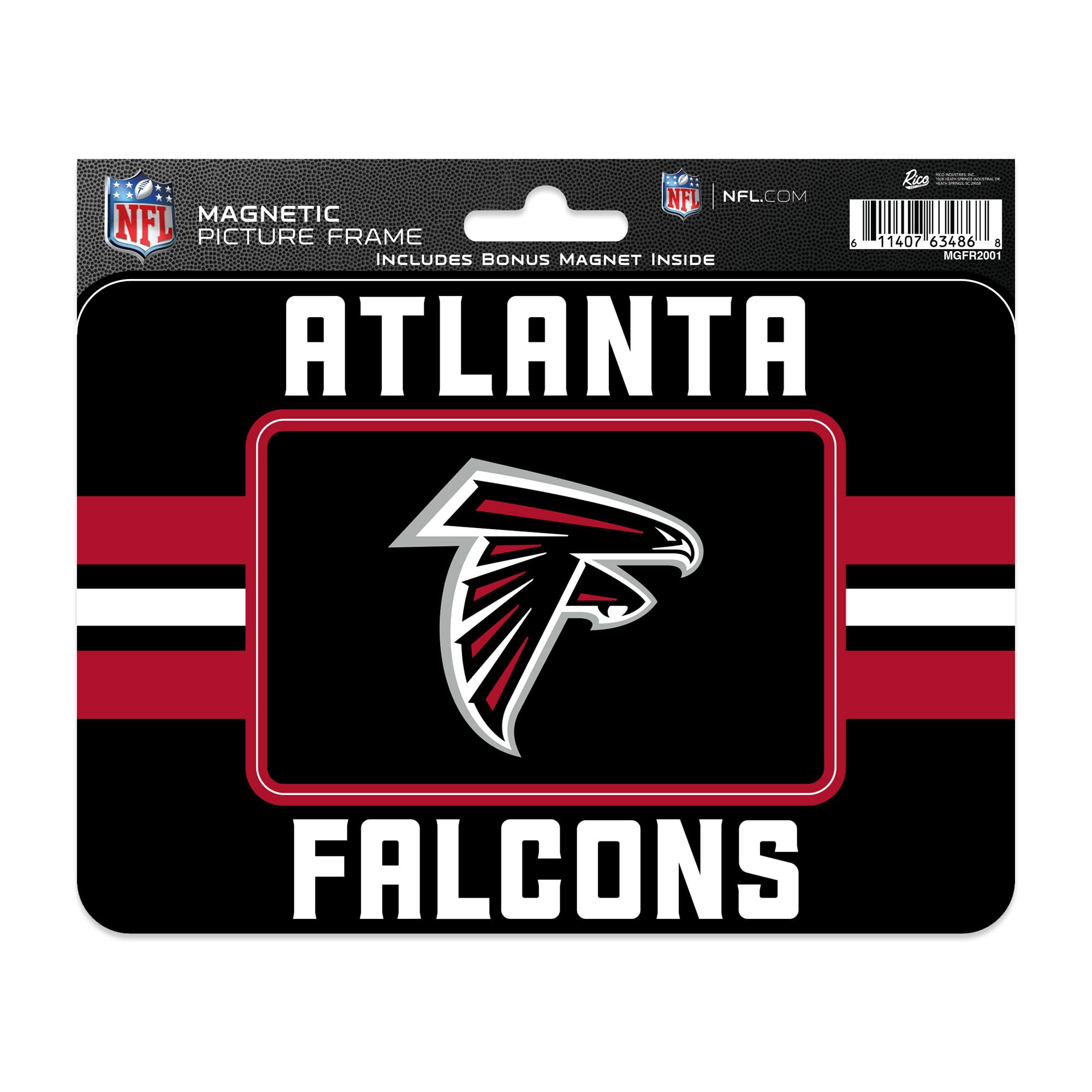 Cadre photo magnétique Atlanta Falcons NFL Rico Industries avec aimants pour frigo 13x17cm