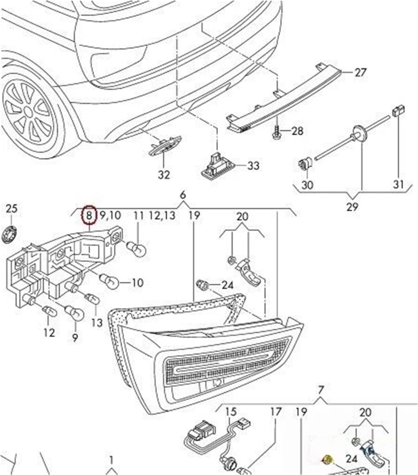 Automobil Rücklicht Lampenhalter Für A1 2010–2018 Rücklicht-Lampenhalterung Lampenträger Hinten Rechts Rücklicht-Leiterplatte 8X0945094D 8X0945258A(Rear Right with plug)