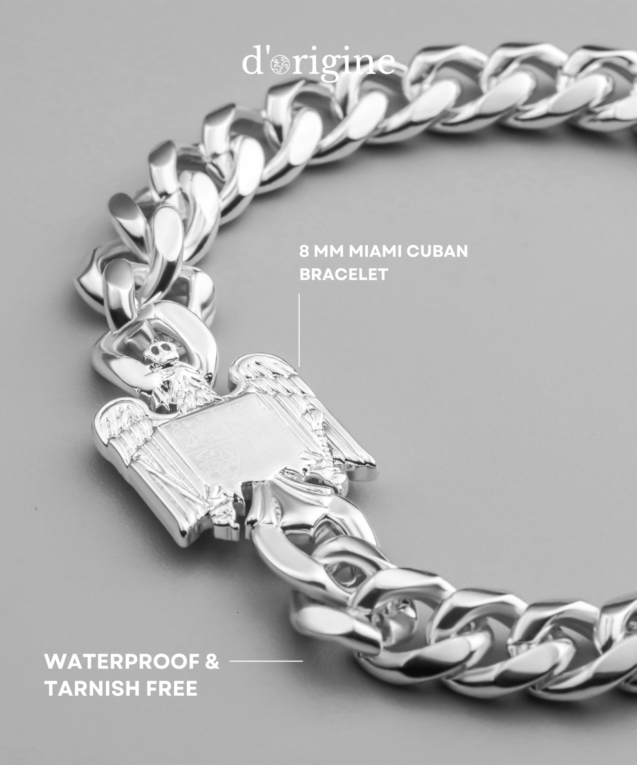 d'origine Romania, bracciale con stemma dell'aquila rumeno, collana con aquila, gioielli rumeni, stemma rumeno da uomo