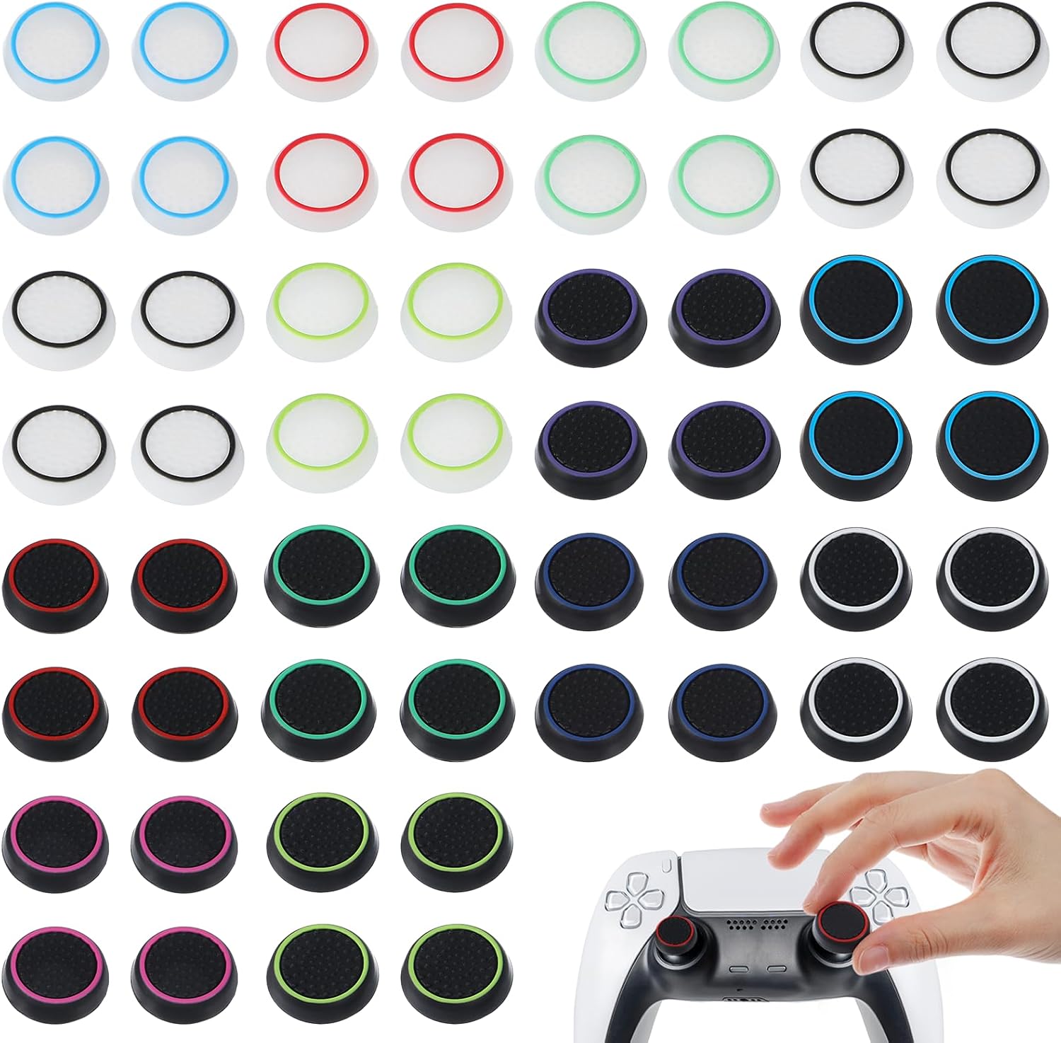 28pcs Thumb Grips Joystick,Controller Accessories,Full Protection,Anti-Slip Anti-Scratch Anti-Fingerprint Protective CoverReplacement Cap Compatible with PlayStation 4 and PlayStation 5 Controller 28pcs Thumb Grips Joystick,Controller Accessories,Full Protection,Anti-Slip Anti-Scratch Anti-Fingerprint Protective CoverReplacement Cap Compatible with PlayStation 4 and PlayStation 5 Controller