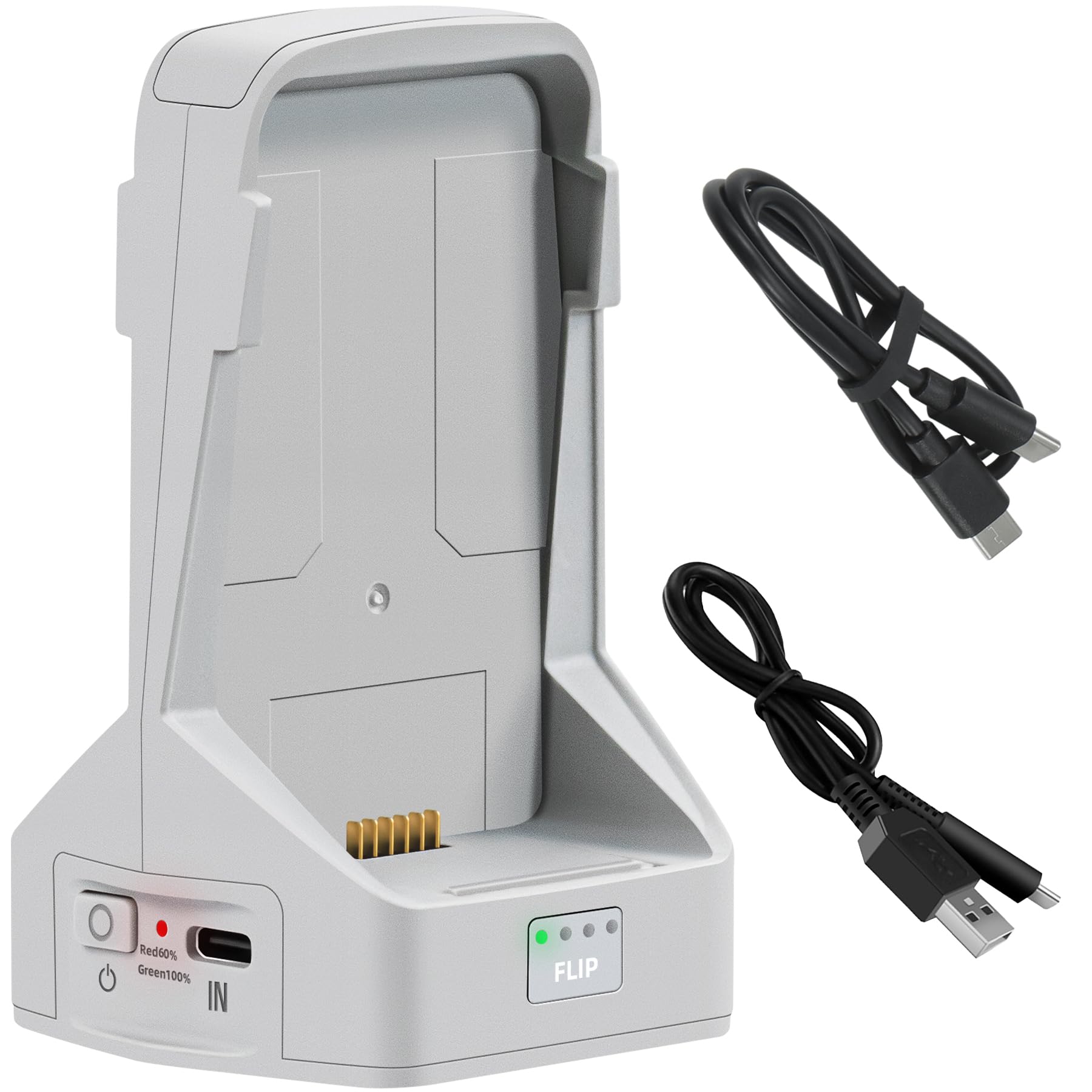 Caricabatterie Rapido Per DJI FLIP: Hub Bidirezionale Per 2 Batterie, Ricarica In 60 Minuti E Power Bank Per Smartphone