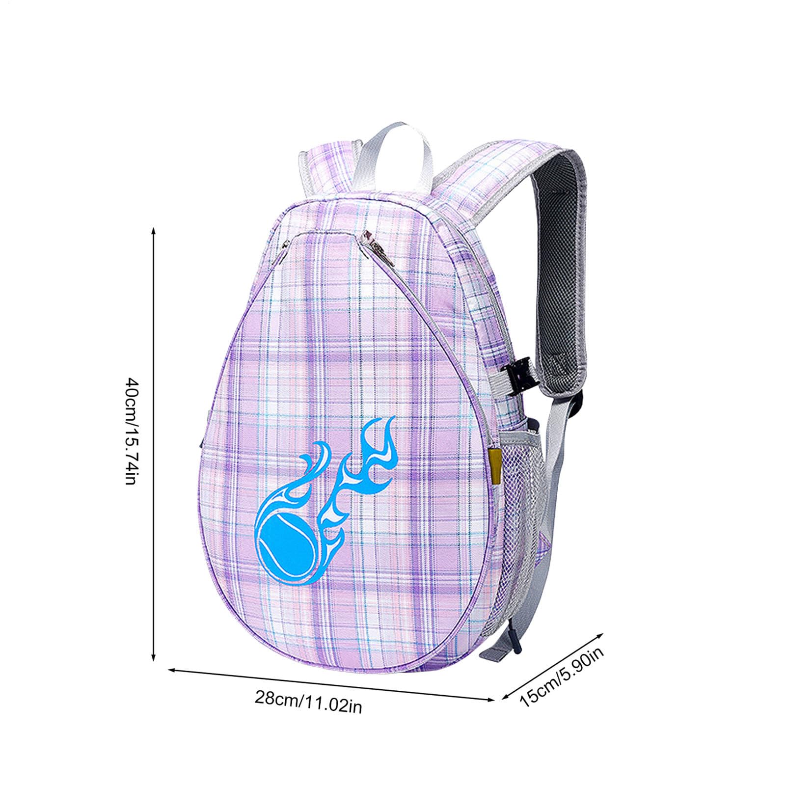 Generisch Borsa da tennis per bambini, zaino per racchette da pickleball, borsa organizer sportiva, per ragazze, giovani, principianti, atleti, lezioni, tornei, campi estivi, scuola, viaggi