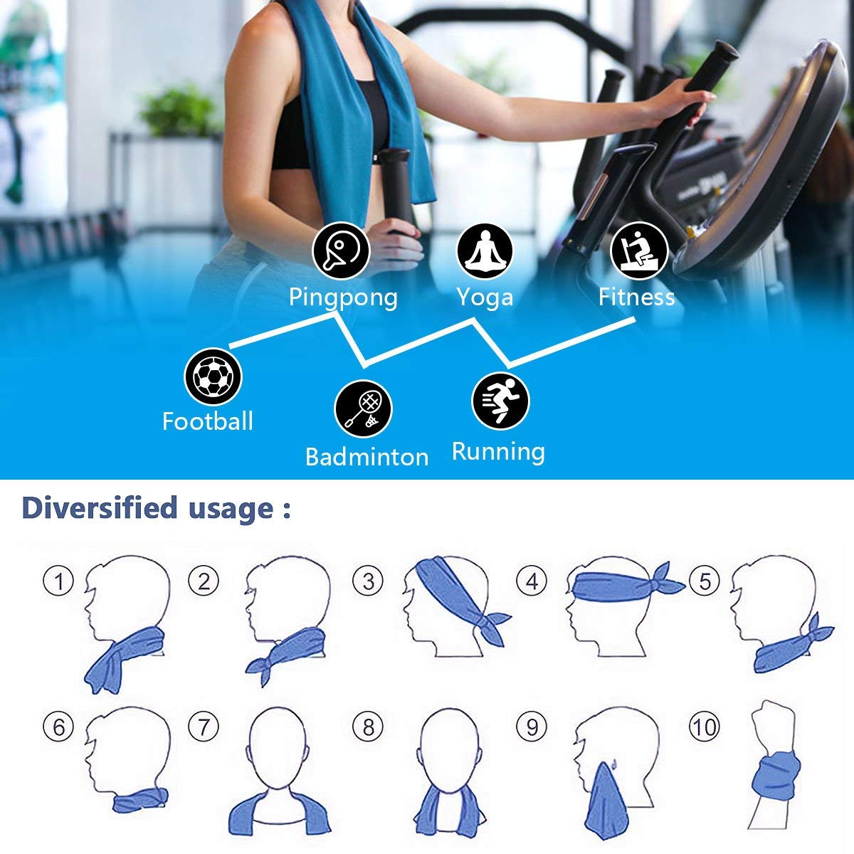 Asciugamano Sportivo Multicolore Asciugamano Sportivo In Microfibra - Asciugatura Rapidissima, Ideale Per Palestra, Piscina, Viaggio E Spiaggia Bestway Spa