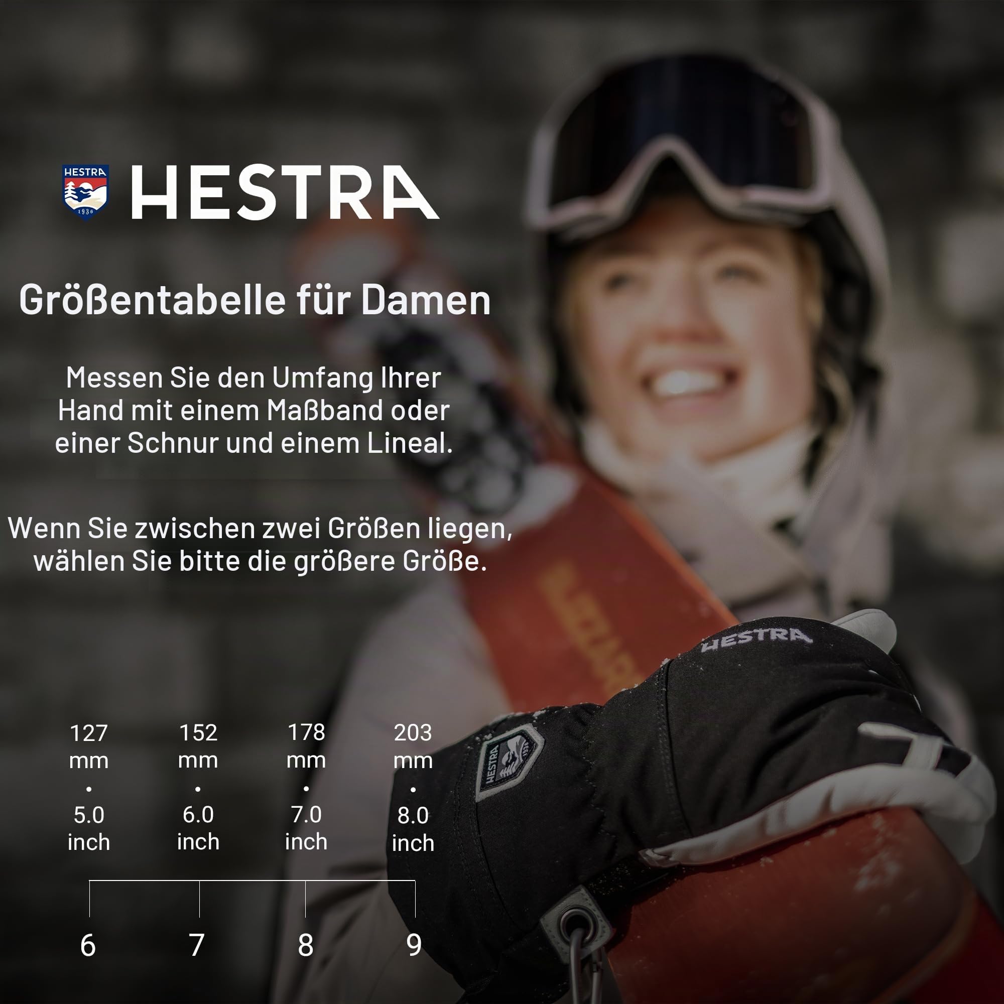 Hestra Armee Leder Heli Ski Handschuh Damen