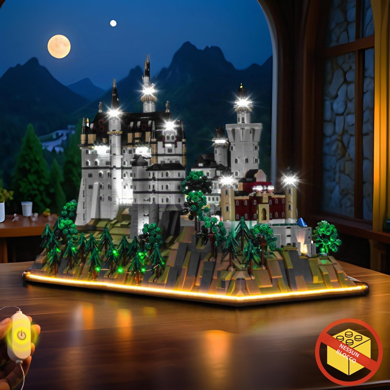 Set di luci a LED compatibile con Lego 21063 Neuschwanstein Castle, interruttore touch dimmer, illuminazione decorativa per giocattolo