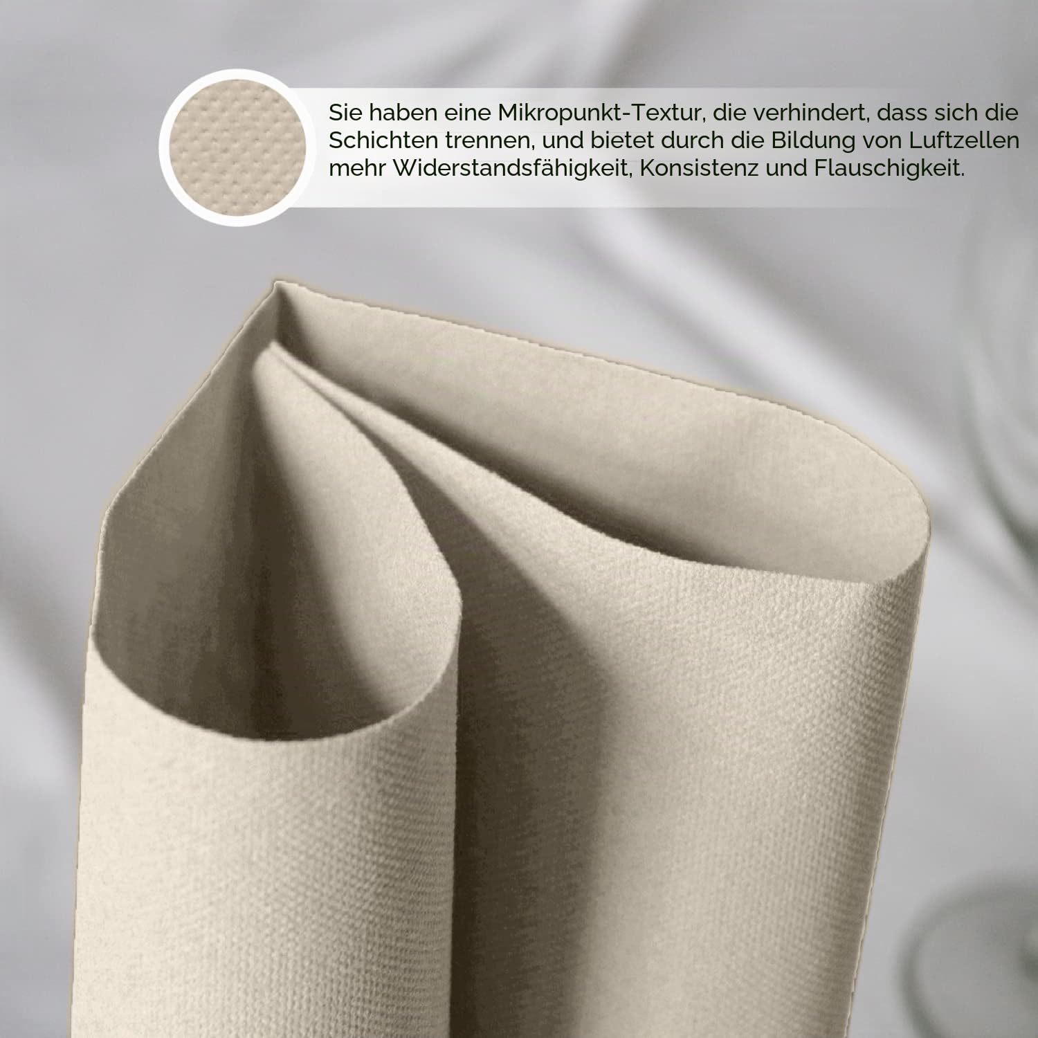 Hostelnovo – 600 Stück Cocktailservietten der Marke Bio-Eco – Color Natural – 100% recycelbar – Micropoint – 10 x 10 cm (gefaltet) und 20 x 20 cm (aufgeklappt)