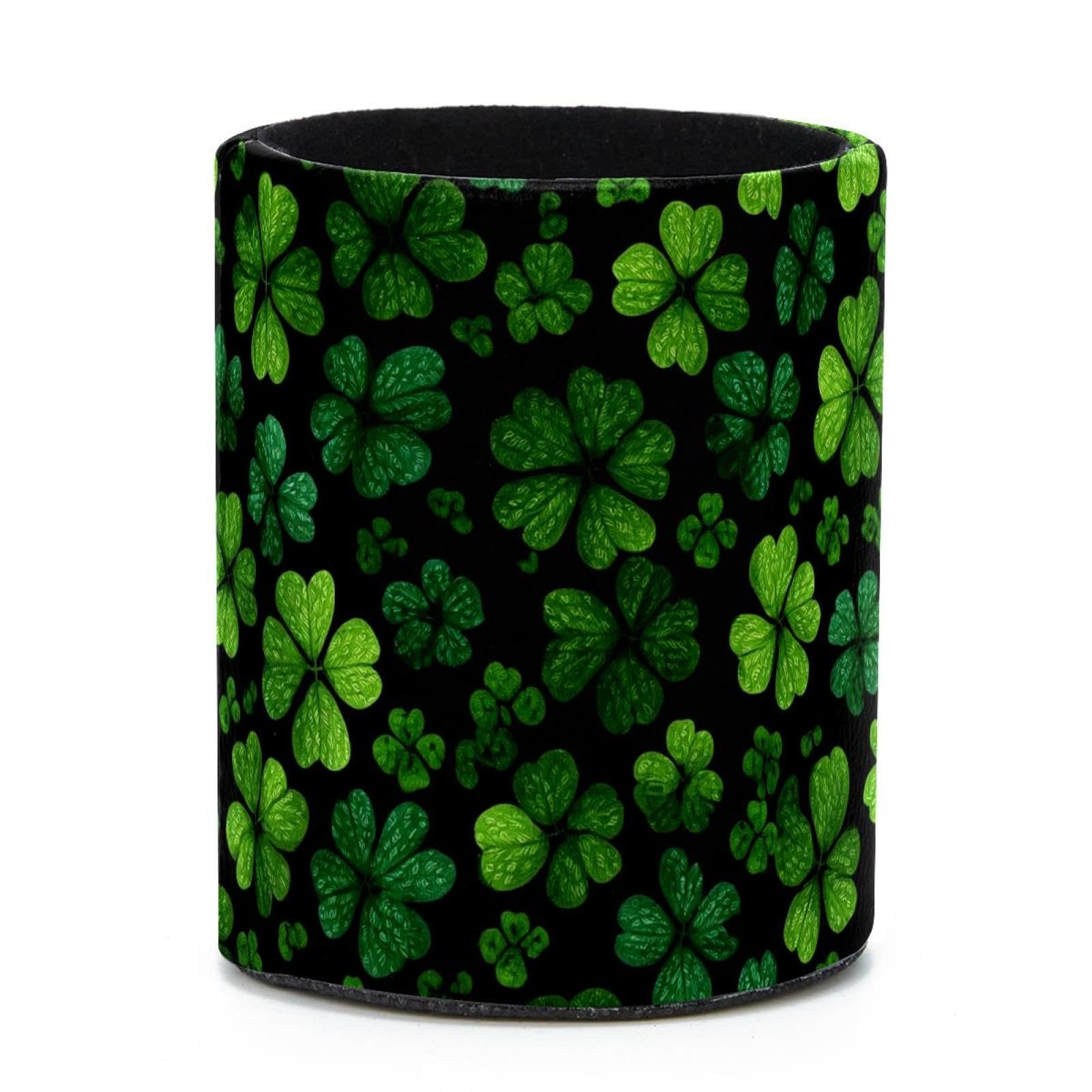 VAPOKF Round Pencil Holders for Desk, Clovers Pen Holders Pen Pot Makeup Brushes Storage Desktop Stationery Supplies Organiser for Home Office