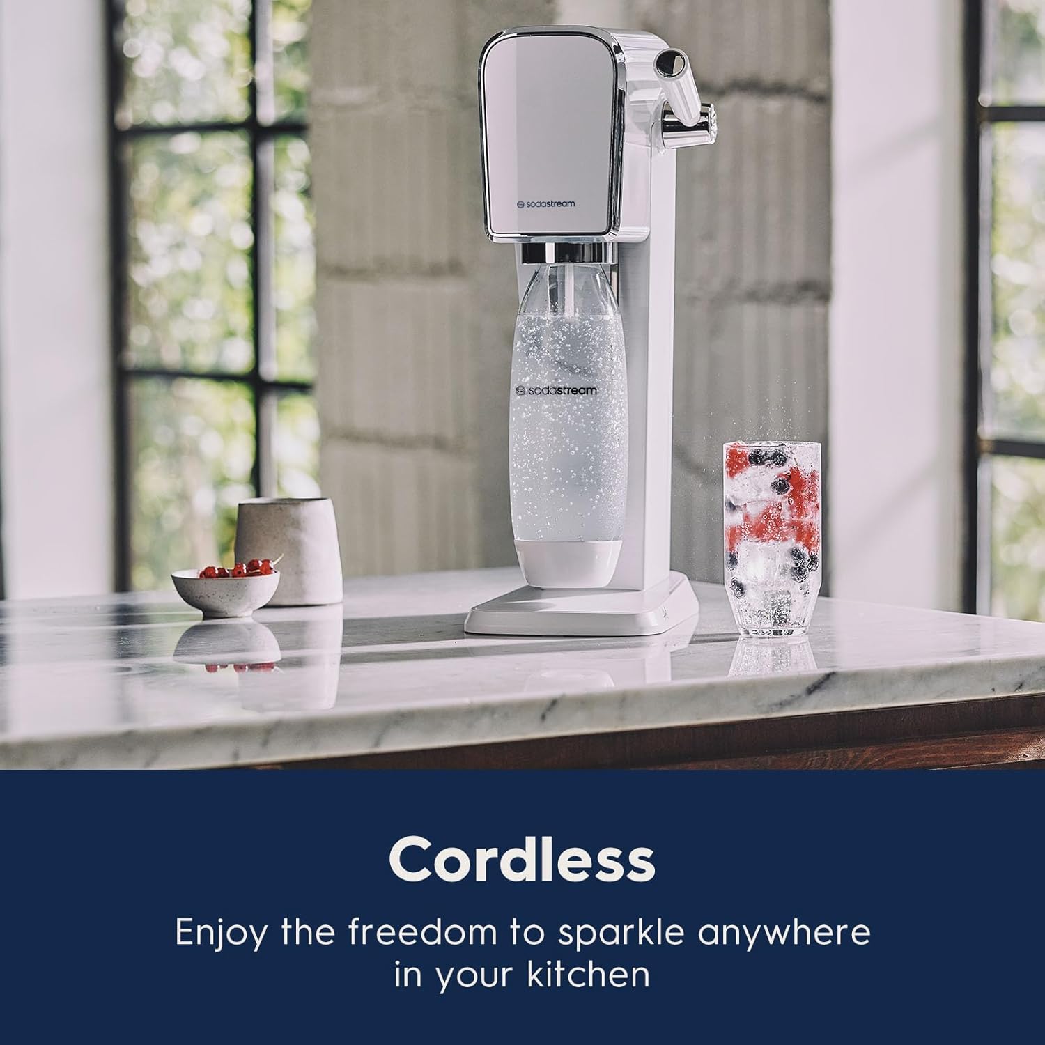 sodastream art sparkling water maker white front view