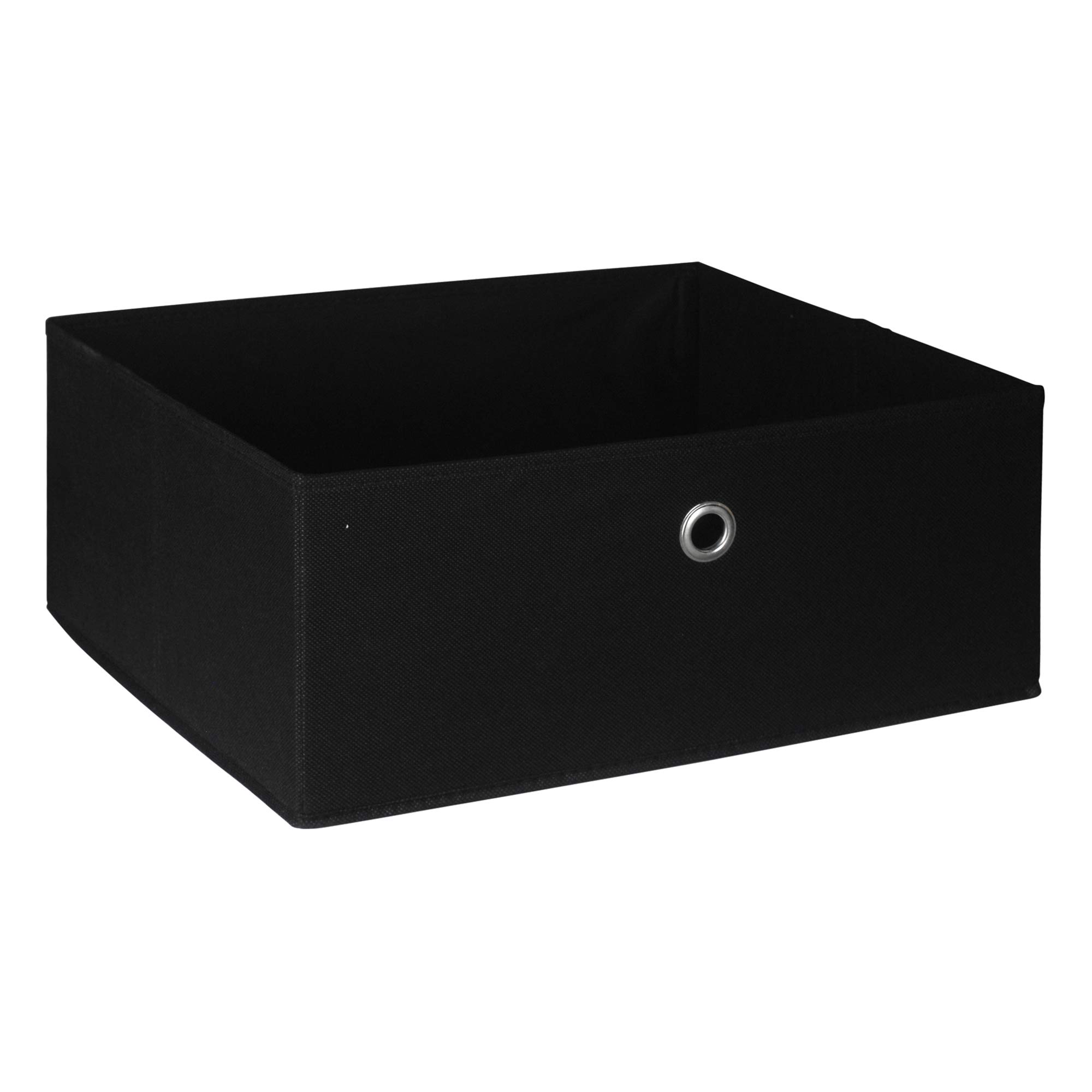 URBNLIVING Collapsible Non Woven Storage Boxes Toys Basket (Black)