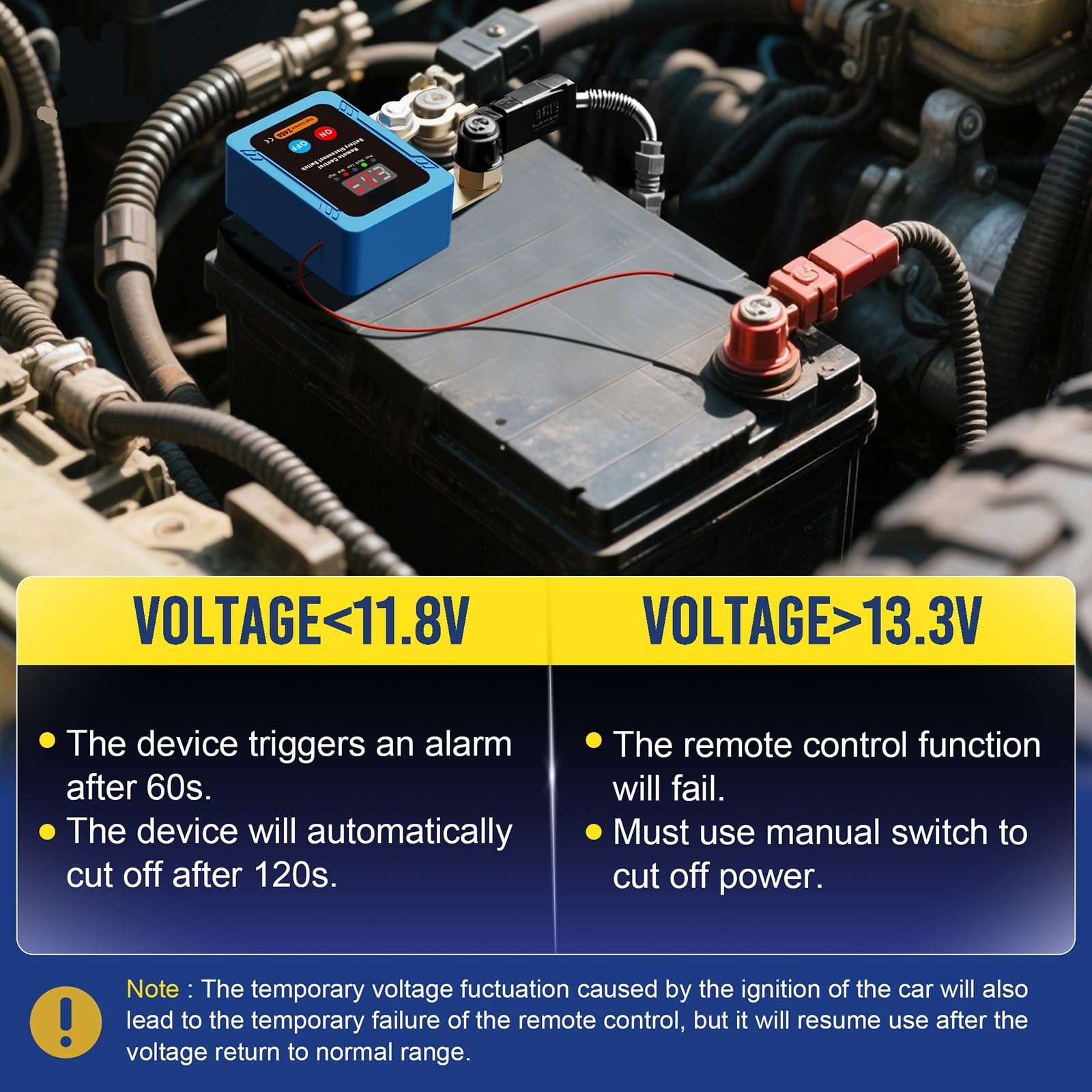 Ignition Clé de Démarrage Interrupteur de coupure batterie, interrupteur antivol, d'allumage, télécommande 12 V 240 A, pour camions, caravanes, bateaux