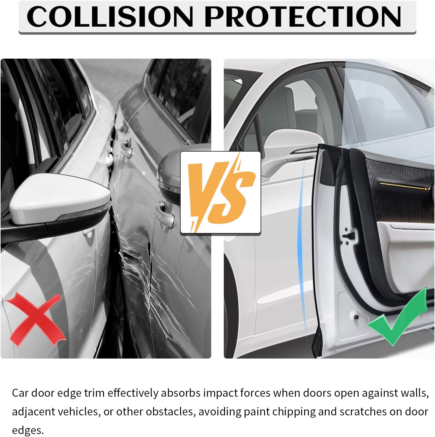 16.4Ft Car Door Edge Guards,Anti-Collision Car Door Protector Edge Guards Strip Avoid Scratche/Dust/Protect Interior,Universal Cars Doors Trim Protector for Doors/Hood/Trunk