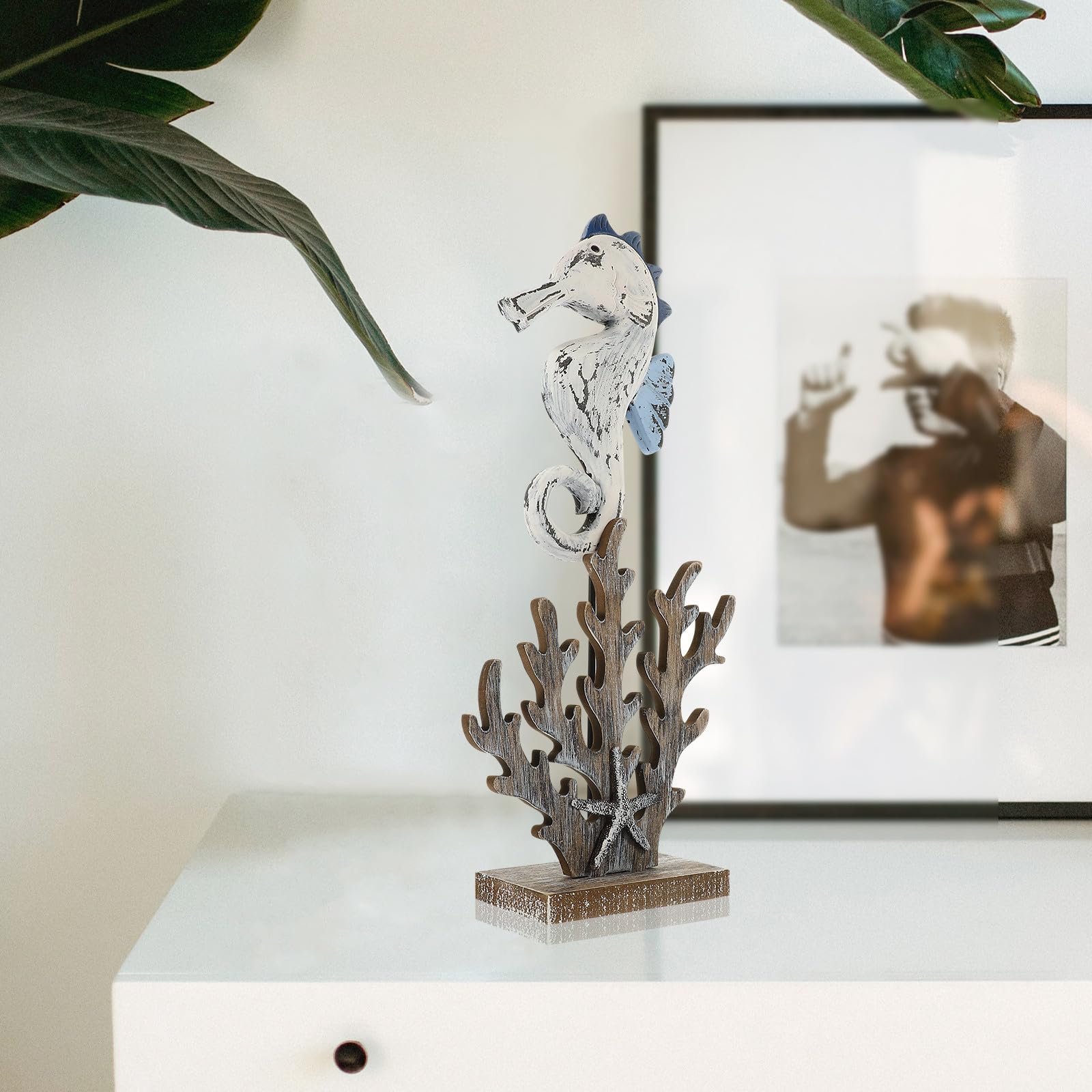 Decoración Tallada en Madera Estilo Mediterráneo para Hogar y Escritorio