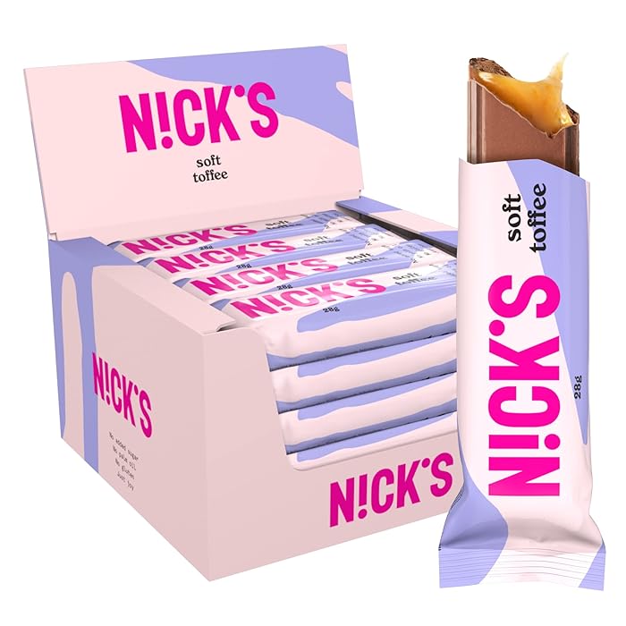 Buy Nicks Soft Toffee Keto Chocolate Bars No Added Sugar 105 Calories, 3.1 Net Carbs, Gluten