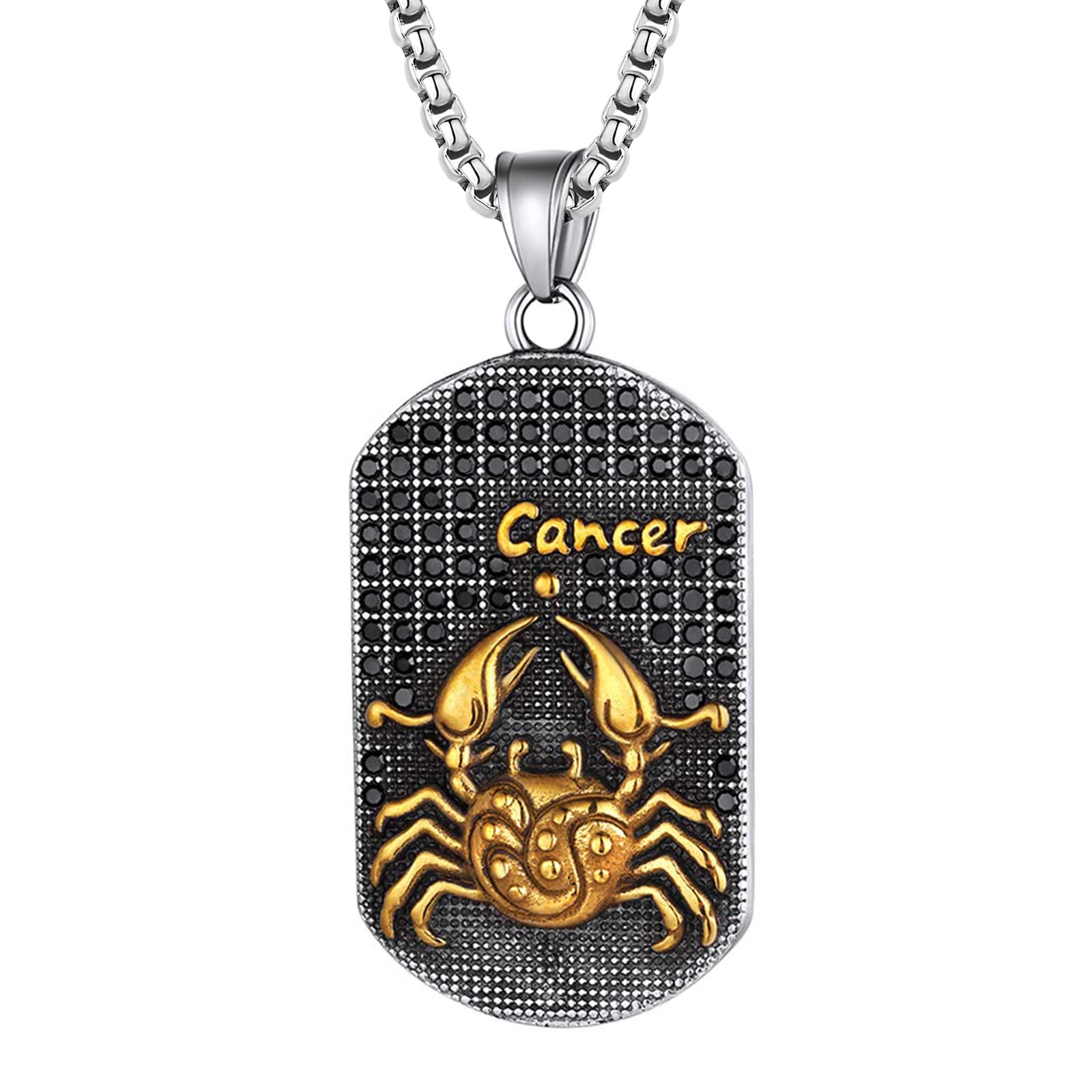 Collana Uomo JewelryWe Segno Zodiacale Toro In Acciaio Inox - Incisione Laser Gratuita - Oro/Arancione - 3