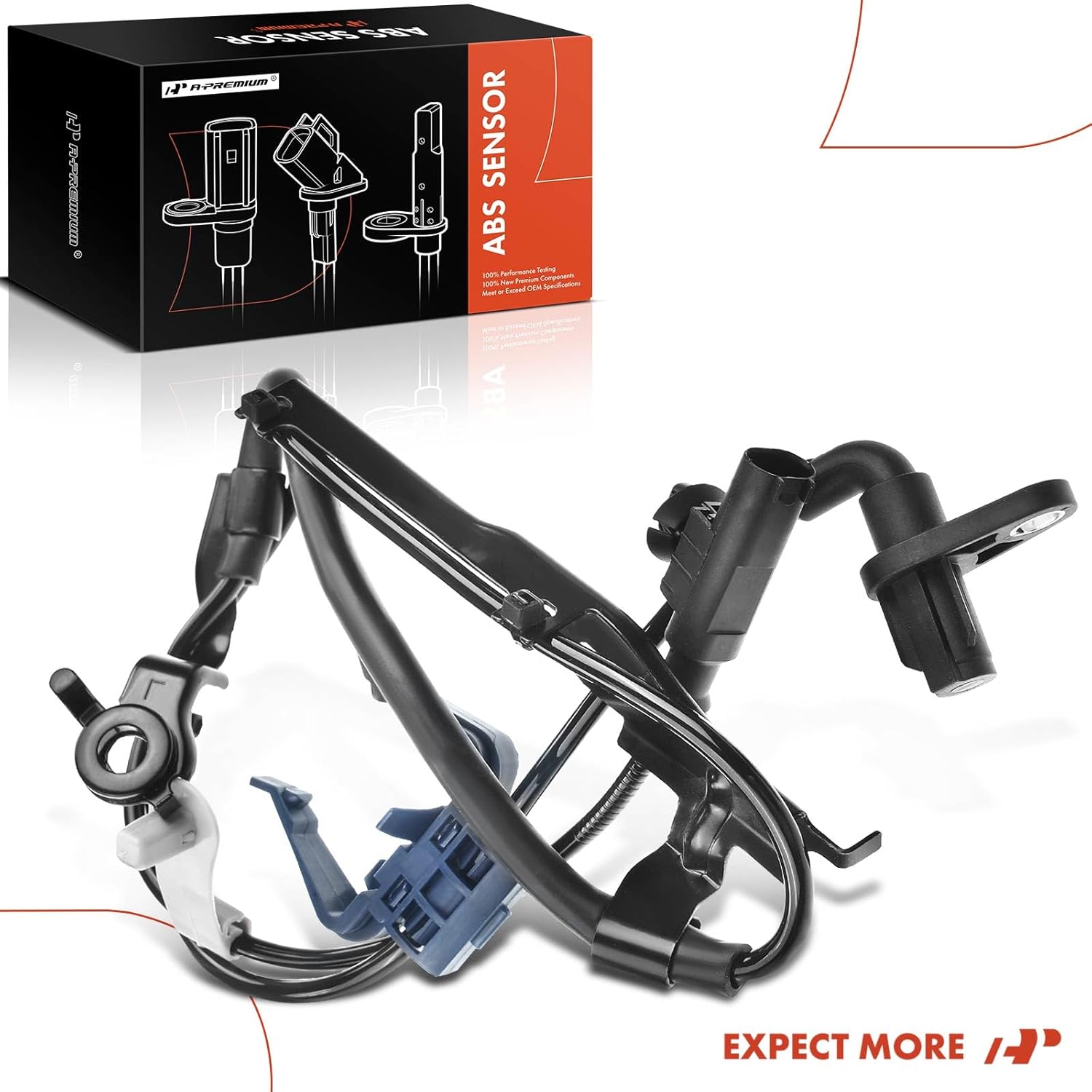 A-Premium Front Left ABS Wheel Speed Sensor - Compatible with Toyota Models - Venza 2009 2010 2011 2012 2013 2014 2015, Sport Utility - Front Driver Side, Replaces 89543-0T011, 89543-0T010