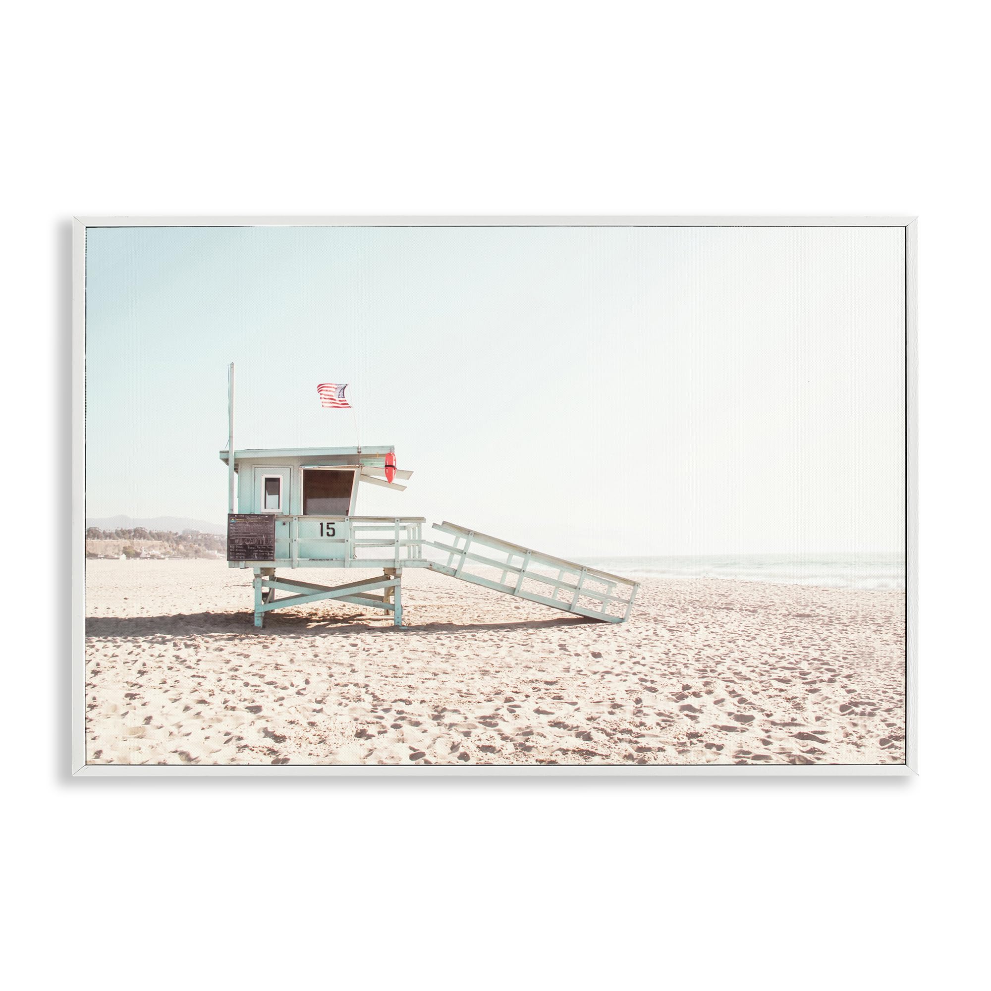 Poster encadré Lifeguard Hut Sunny Day Stupell Industries pour illuminer un mur sombre