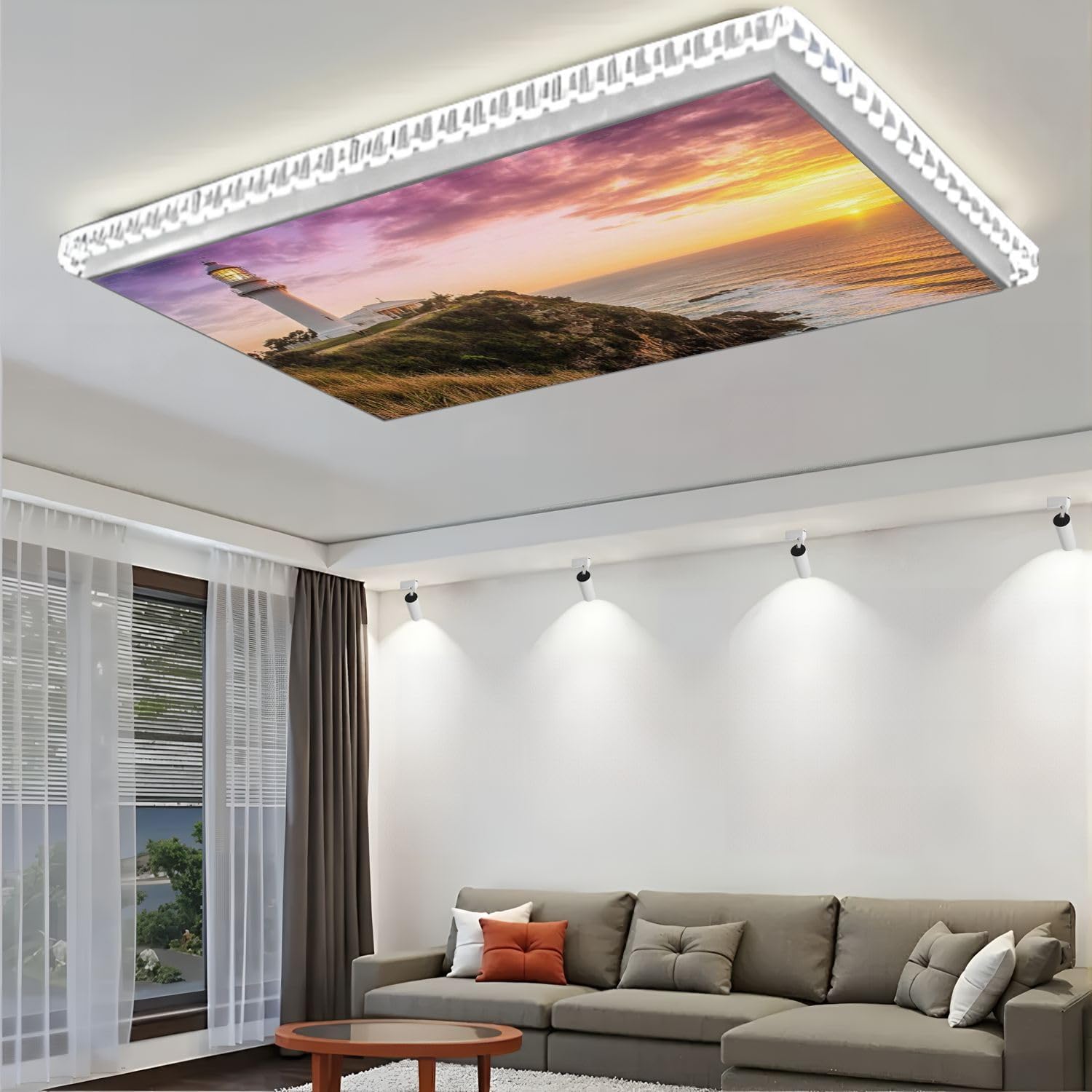 Fluorescent Light Covers for Ceiling Lights Cape Byron Lighthouse New South Wales Australia Dramatic Easy to Install Magnetic Light Filter for Classroom Office Hospitals School Home Decor