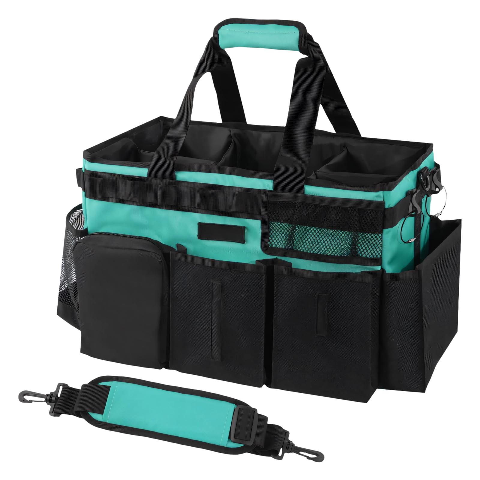 Organizador de bolsa de almacenamiento para hogar, bolsa de tela estructurada 600D, diseño de bolsillo exterior, correa desmontable, diseño de acceso abierto para estanterías de armario, portátil