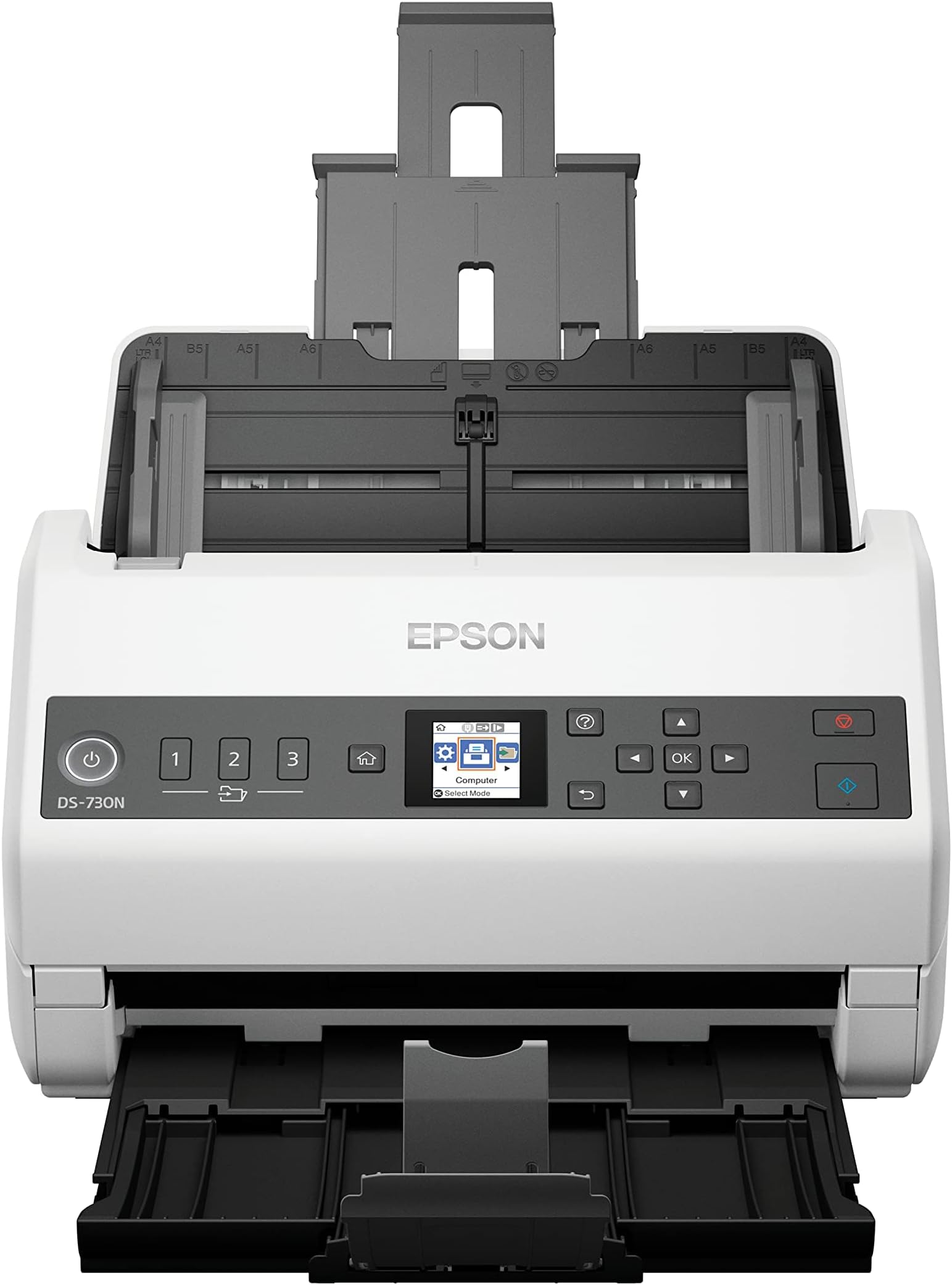DS-730N Network Color Document Scanner, 100-page Auto Document Feeder (ADF), Duplex Scanning