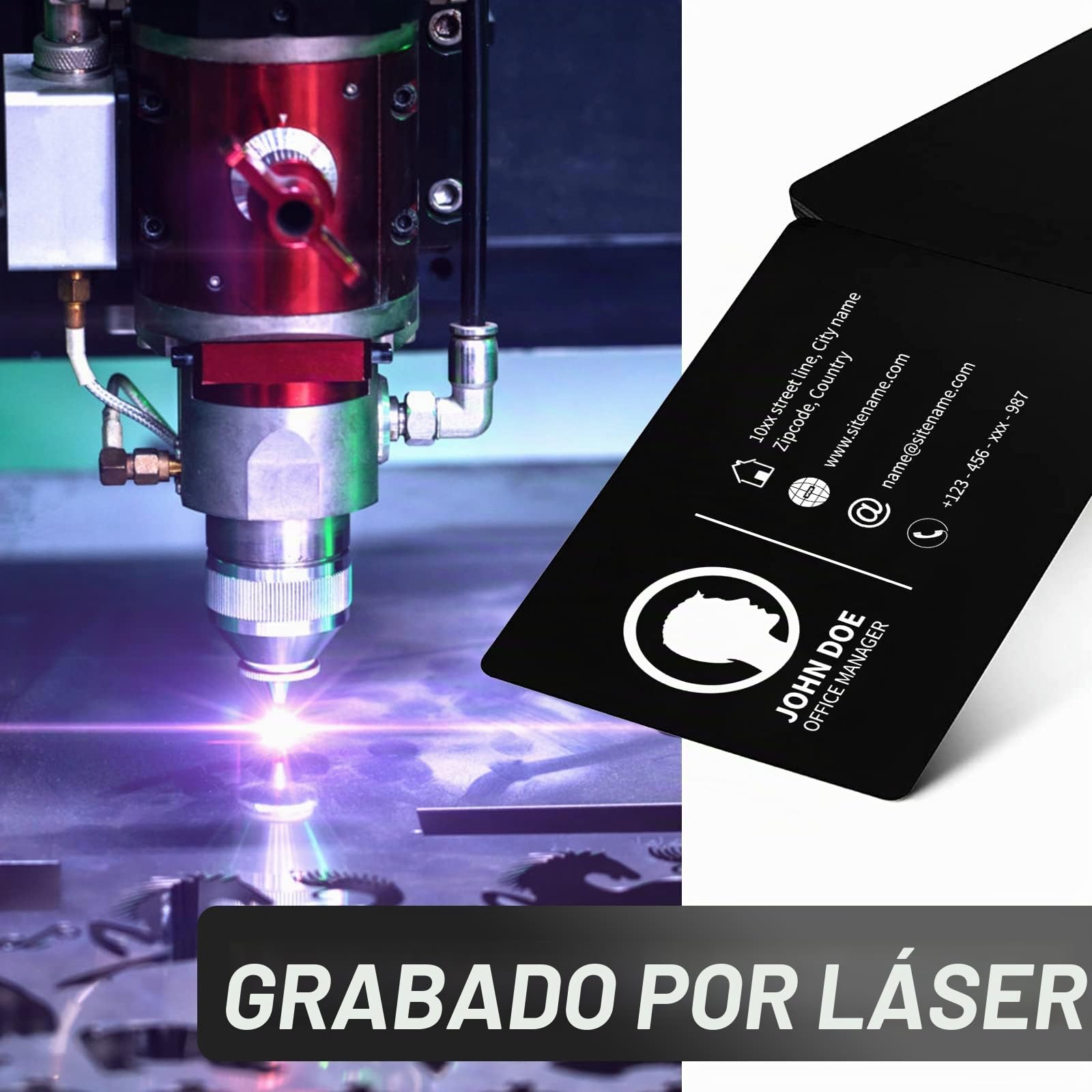 Vegena 150 Piezas Tarjetas de Visita de Metal y Aluminio, Personalizadas en Blanco Con Marca Grabada Con Láser