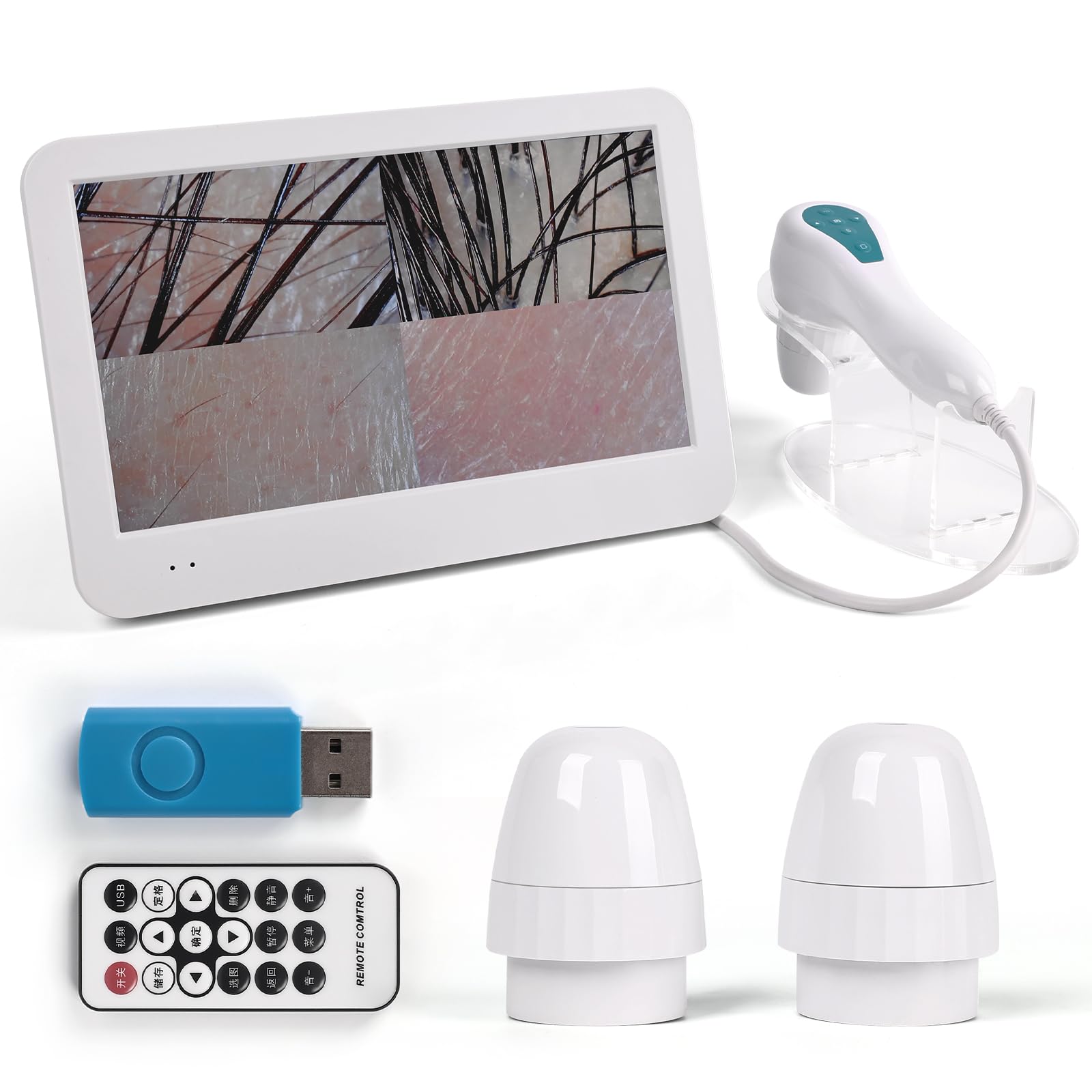 Photo 1 of Skin Analysis Machine, 12 Inch LCD Screen Rechargeable Digital Scalp Camera for Hair Analysis, 50x/200x Dual Heads, Skin Health Detection Use for Home, Salon and Spa