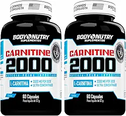 Kit 2x L Carnitina 2000 mg Pura 60 capsulas Sem Sabor Ultra Concentrado