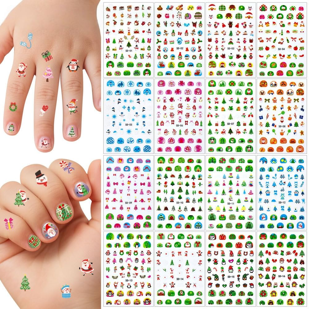 Amazon.co.jp: SITEDAN クリスマス 蓄光ネイルシール 子供用 ネイル